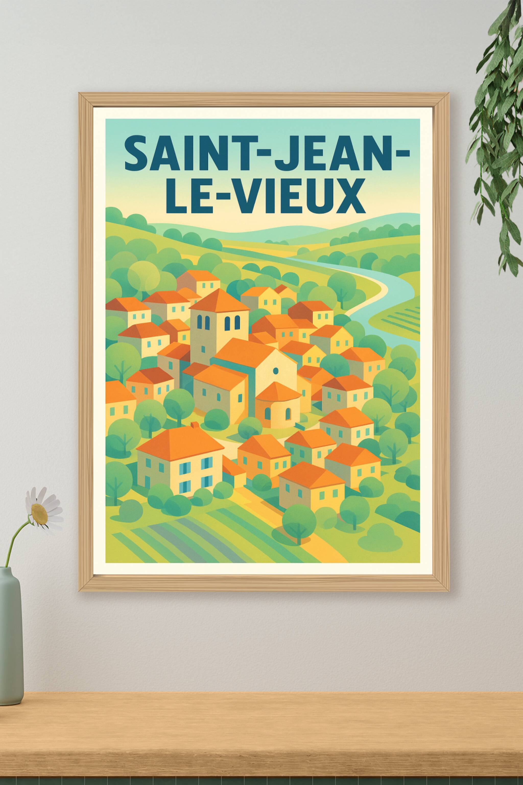 Affiche de Saint-Jean-le-Vieux - Charme et sérénité d'un village authentique