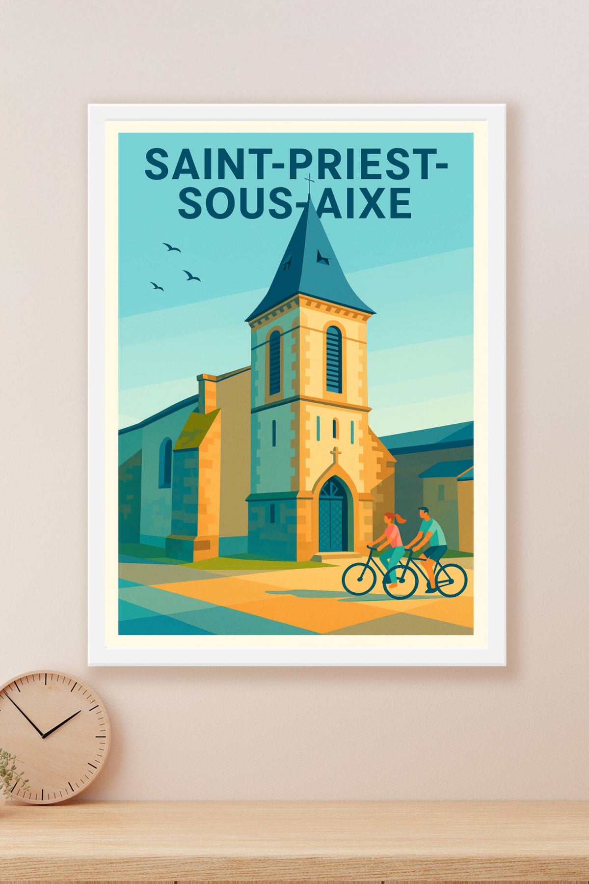 Affiche de Saint-Priest-sous-Aixe - L'église au coeur de la ville
