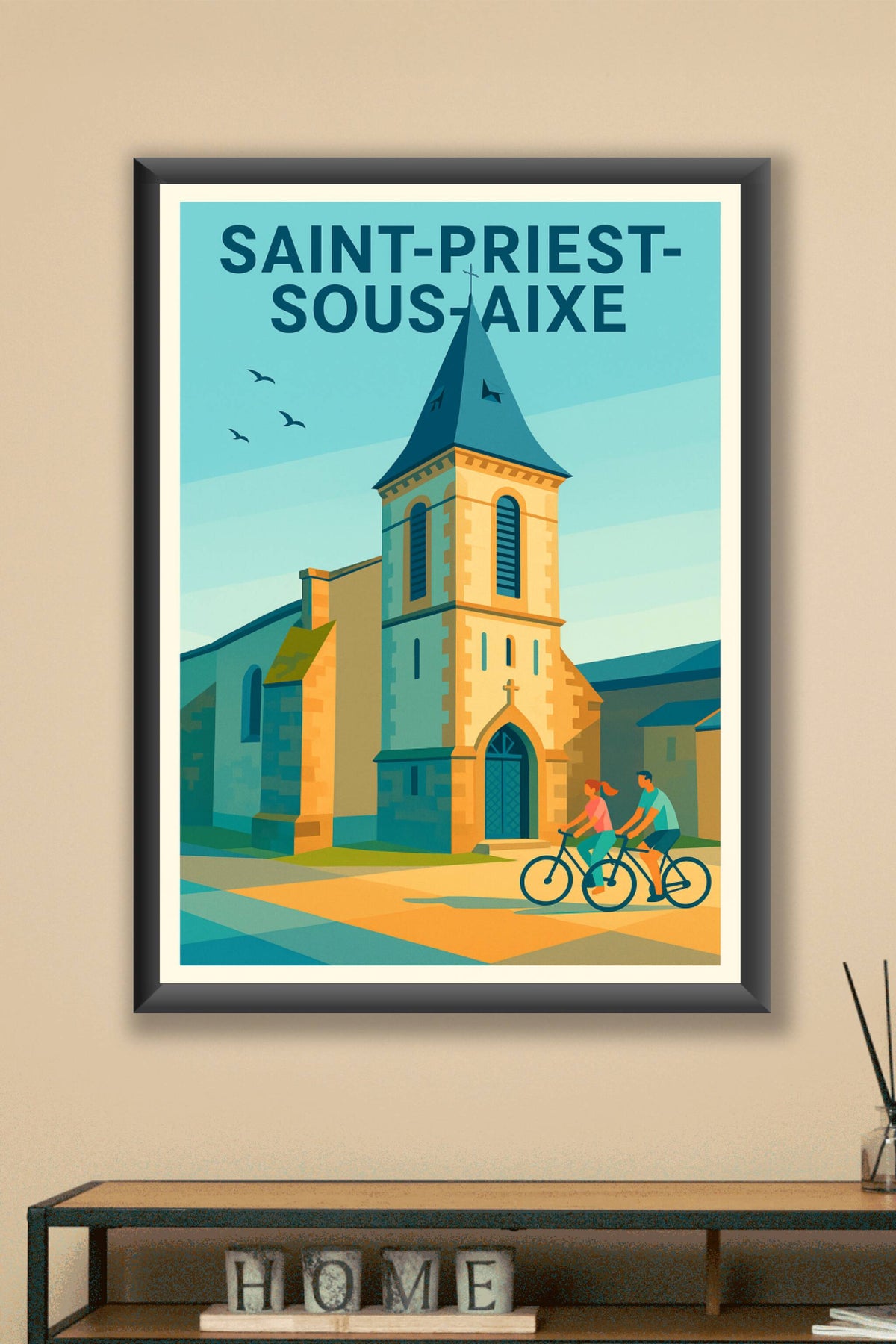 Affiche de Saint-Priest-sous-Aixe - L'église au coeur de la ville