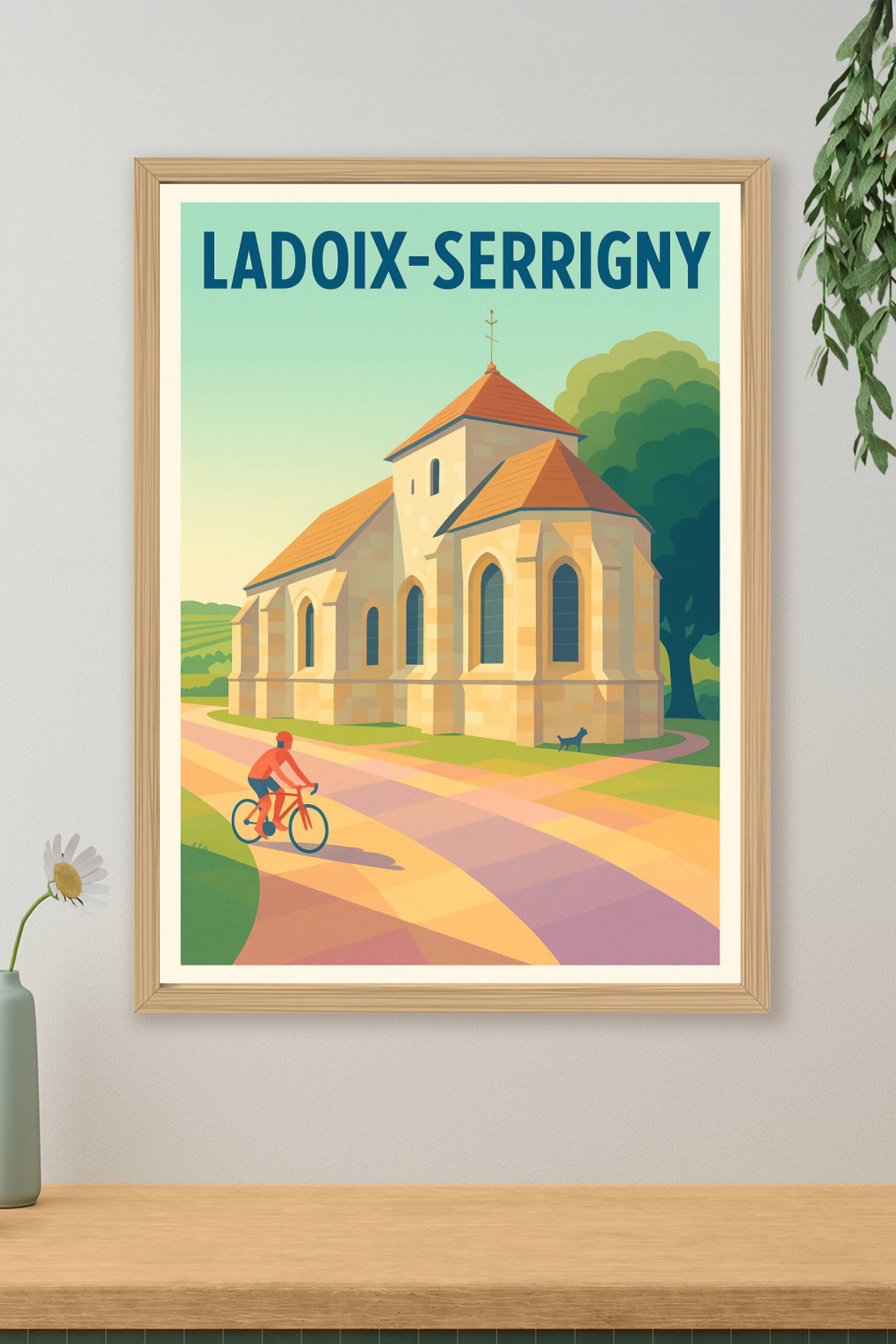 Affiche de Ladoix-Serrigny - L'authenticité bourguignonne à vélo