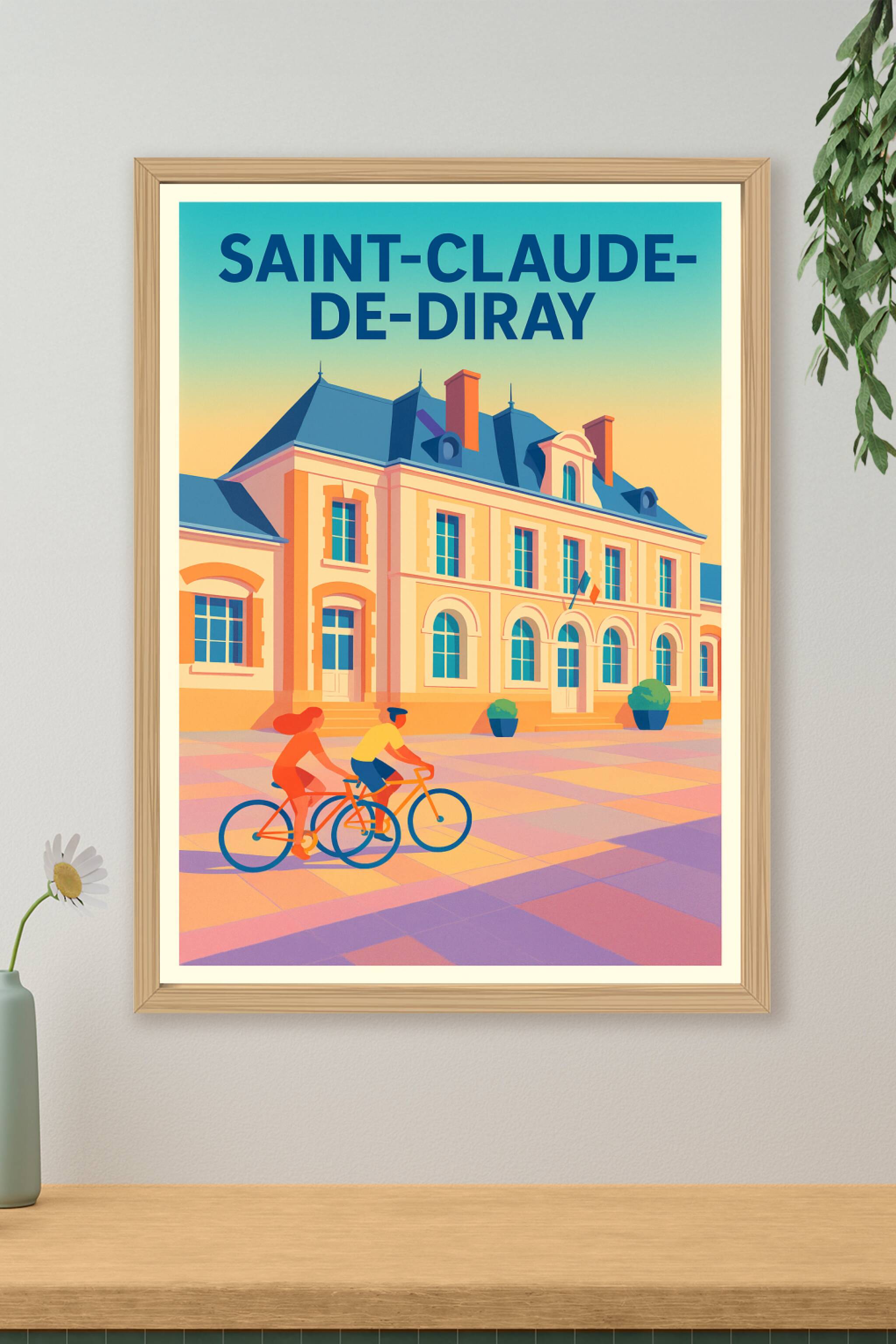 Affiche de Saint-Claude-de-Diray - Charme et douceur à vélo