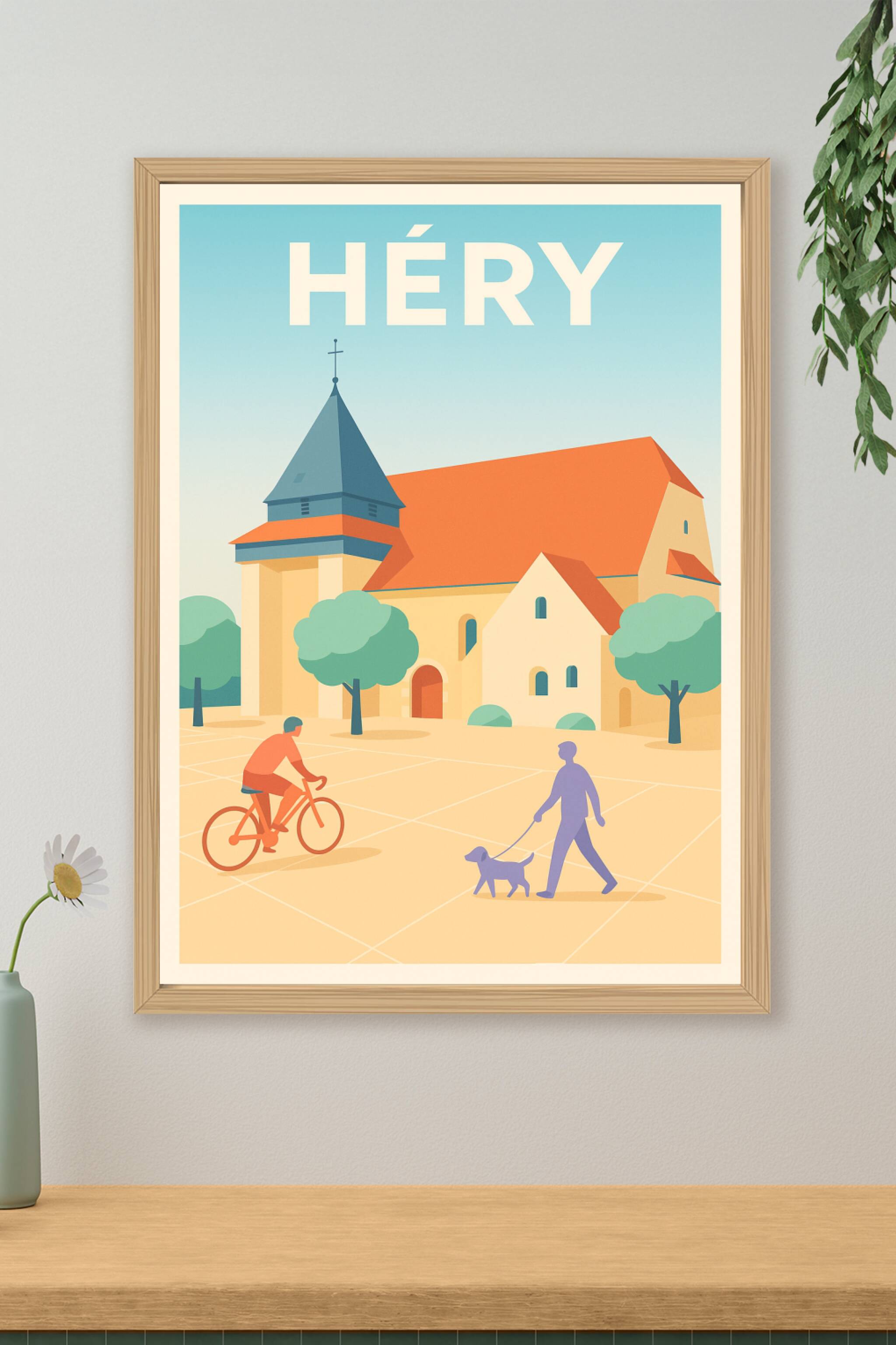 Affiche de Héry - Charme paisible et vie de village