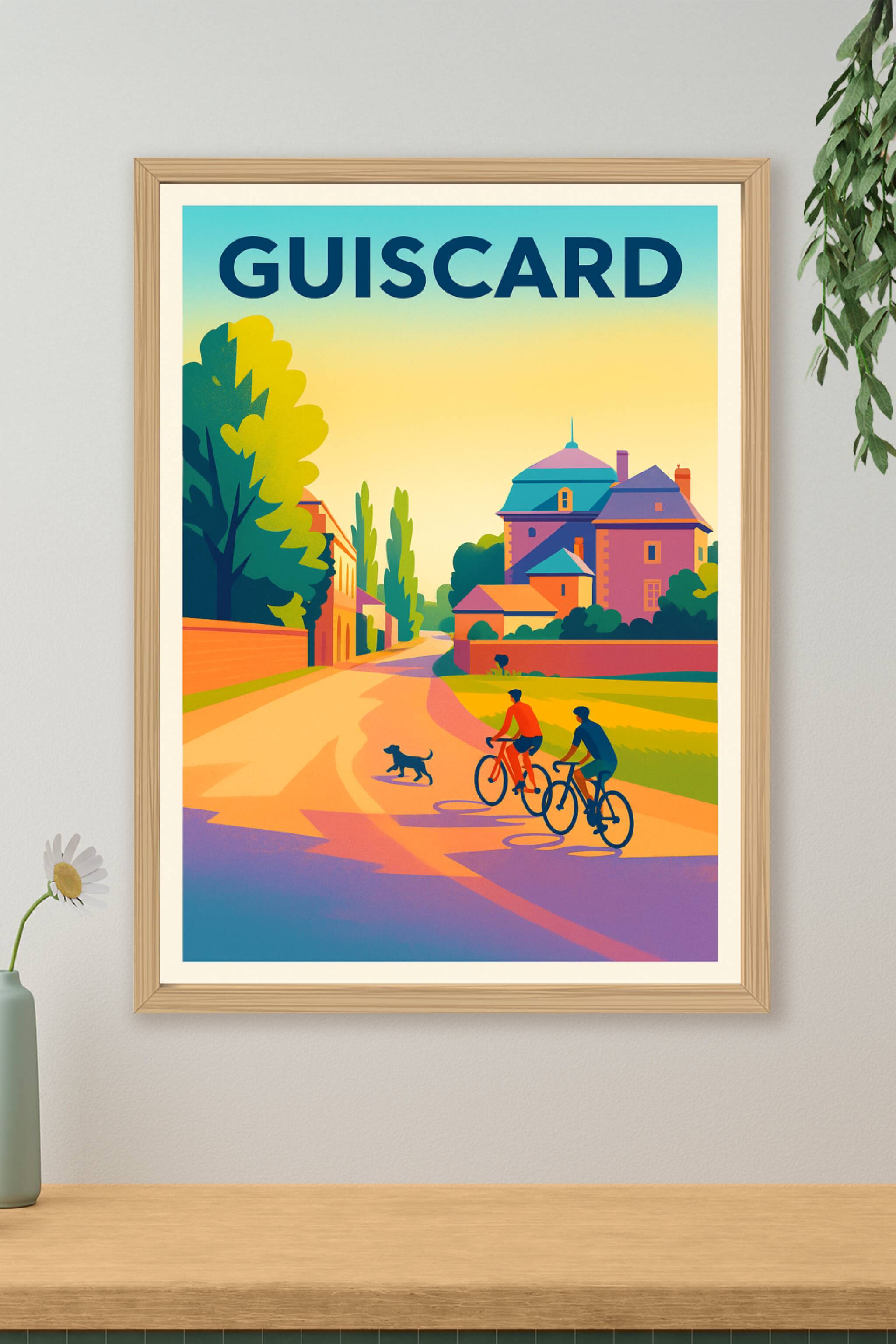 Affiche de Guiscard - Échappée belle à vélo dans un village paisible