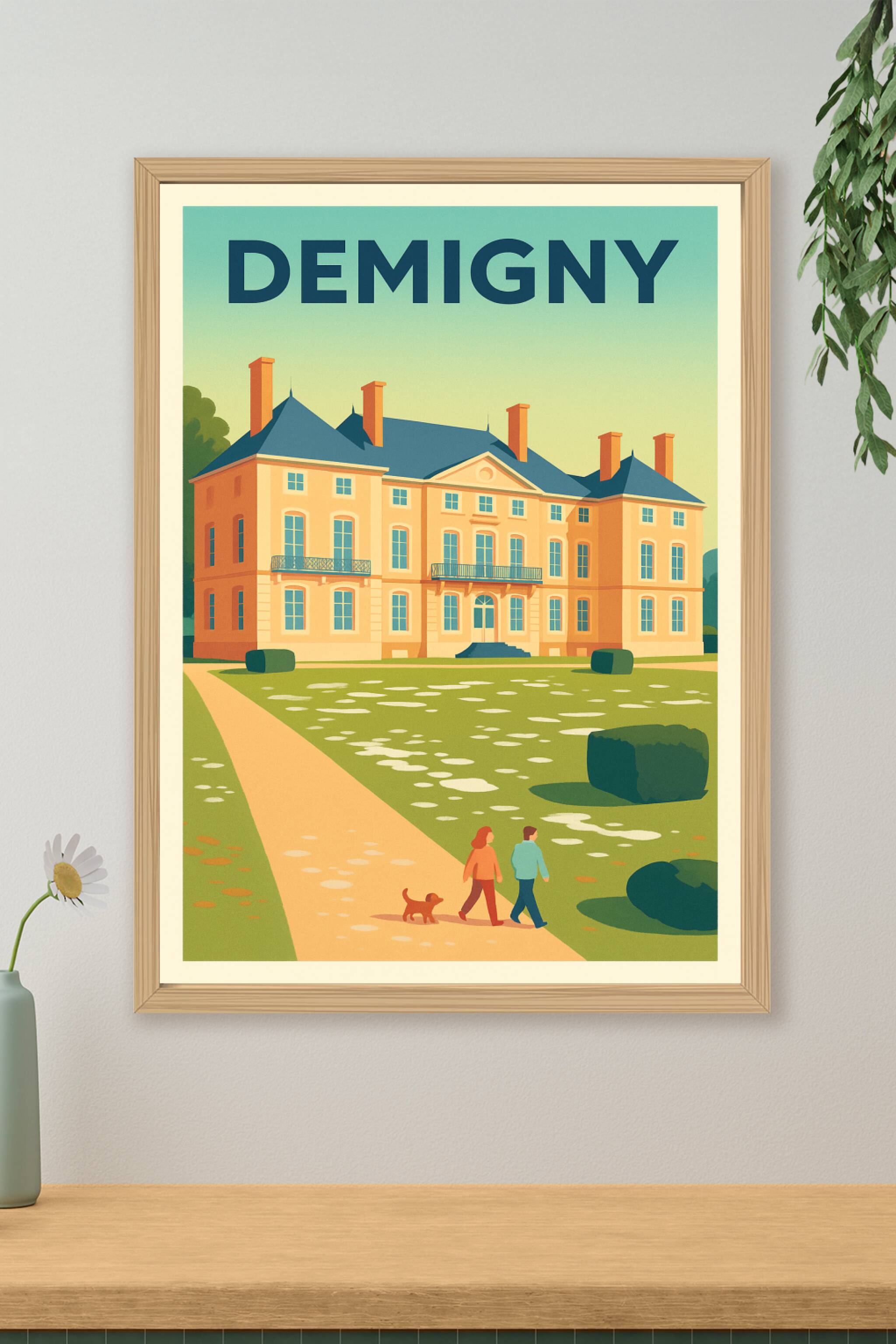 Affiche de Demigny - Élégance champêtre et patrimoine classique