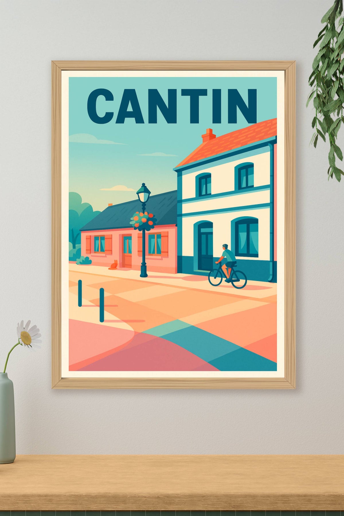 Affiche de Cantin - Charme paisible d'une ville accueillante