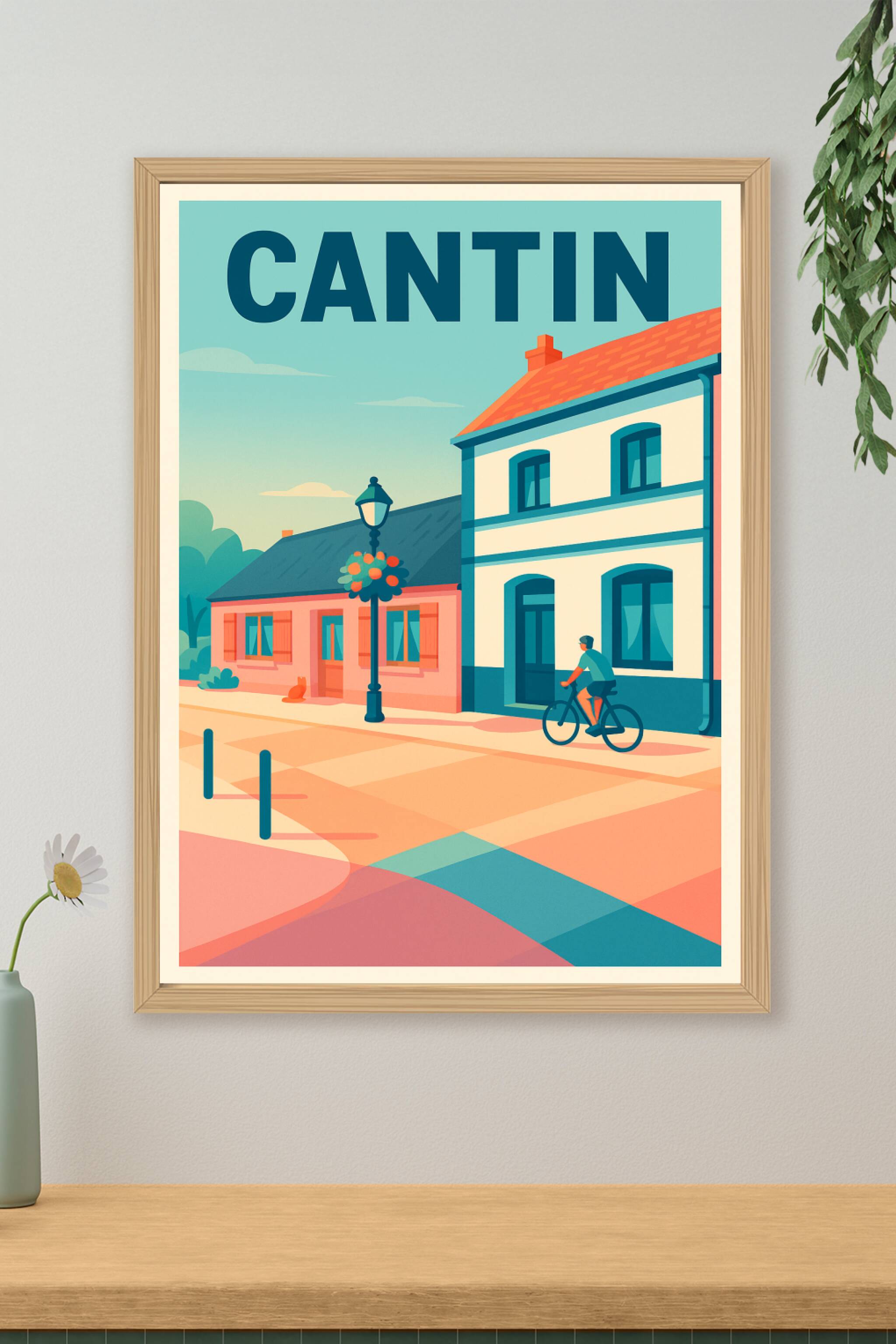 Affiche de Cantin - Charme paisible d'une ville accueillante
