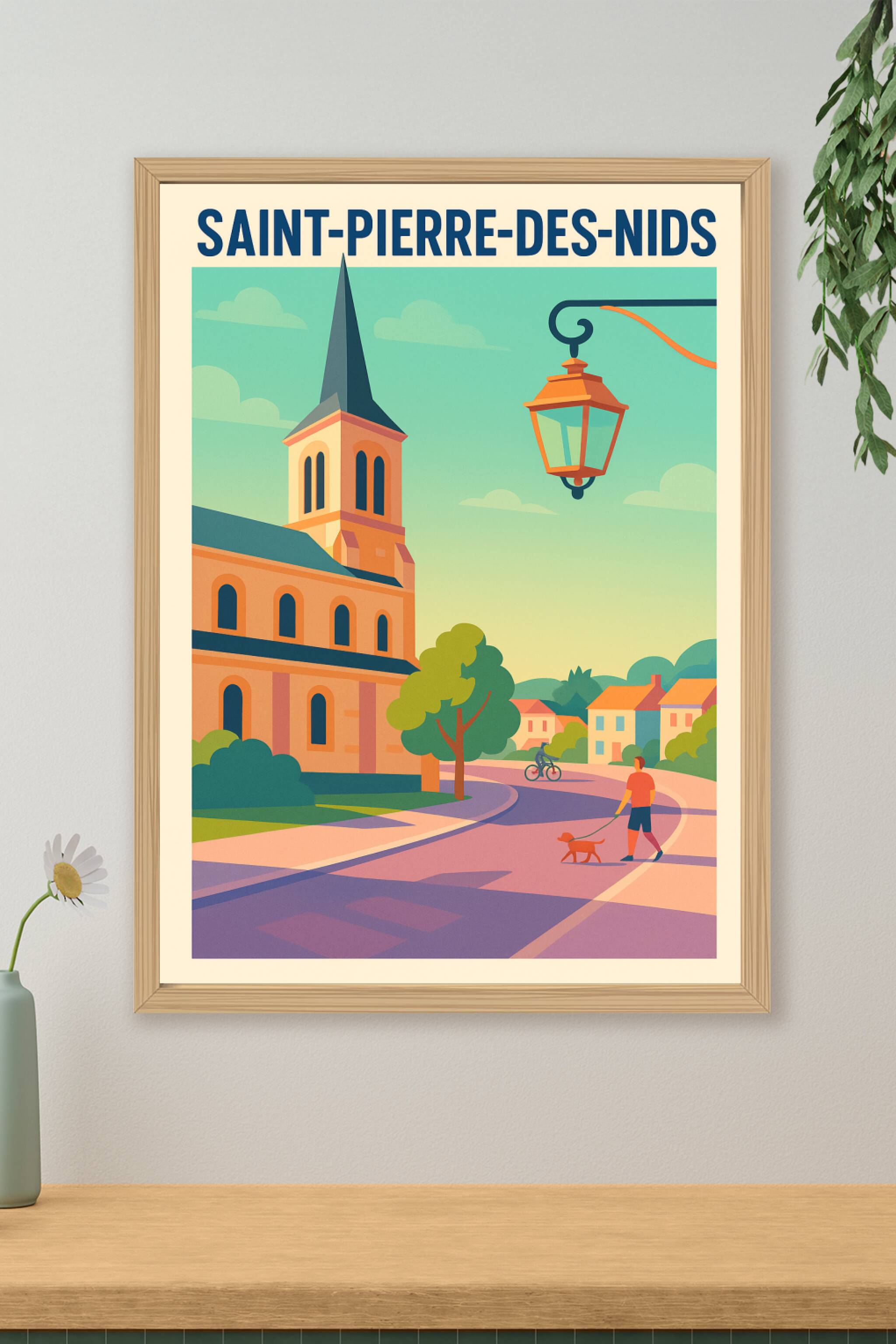 Affiche de Saint-Pierre-des-Nids - Une balade paisible au cœur du village