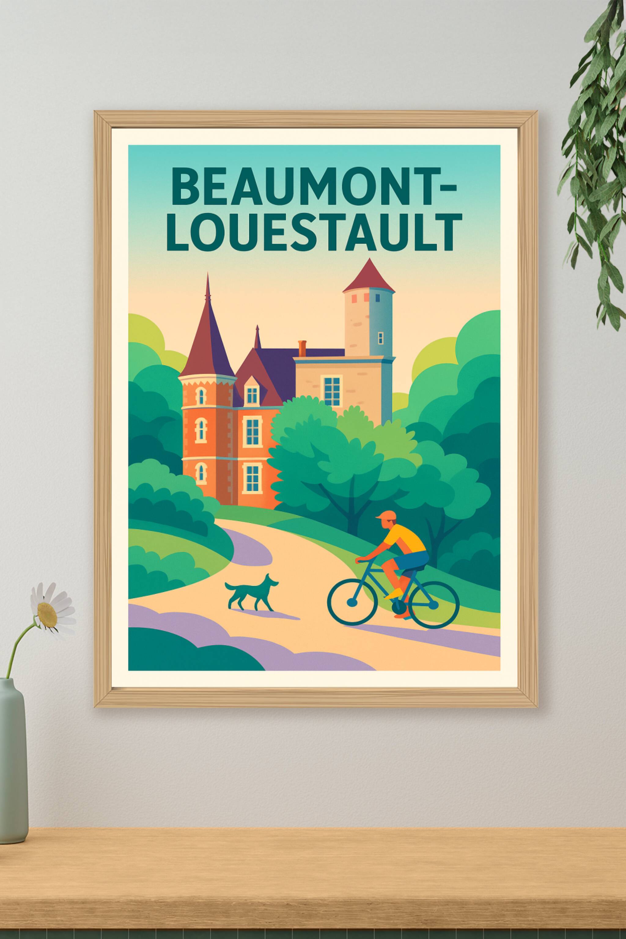 Affiche de Beaumont-Louestault - L'élégance paisible des châteaux à vélo
