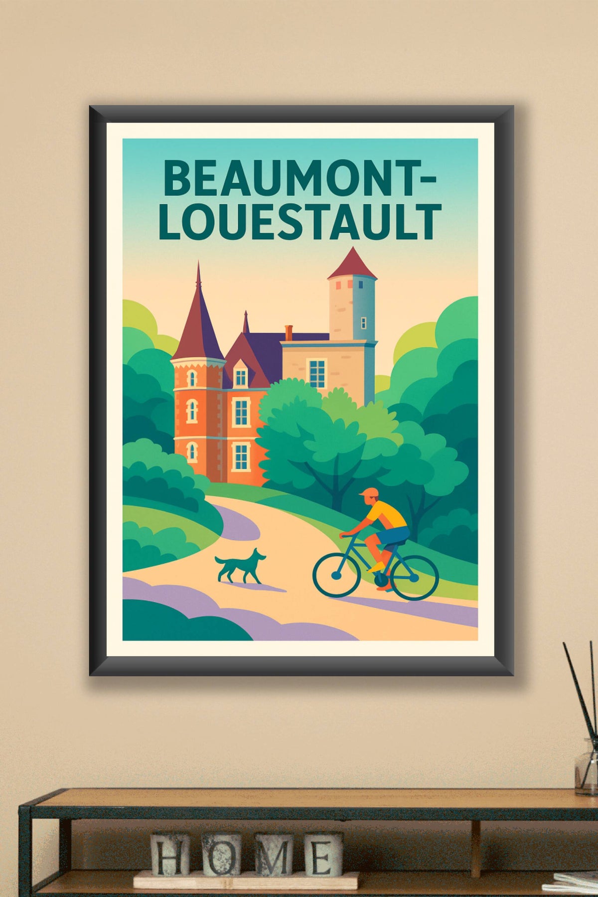 Affiche de Beaumont-Louestault - L'élégance paisible des châteaux à vélo