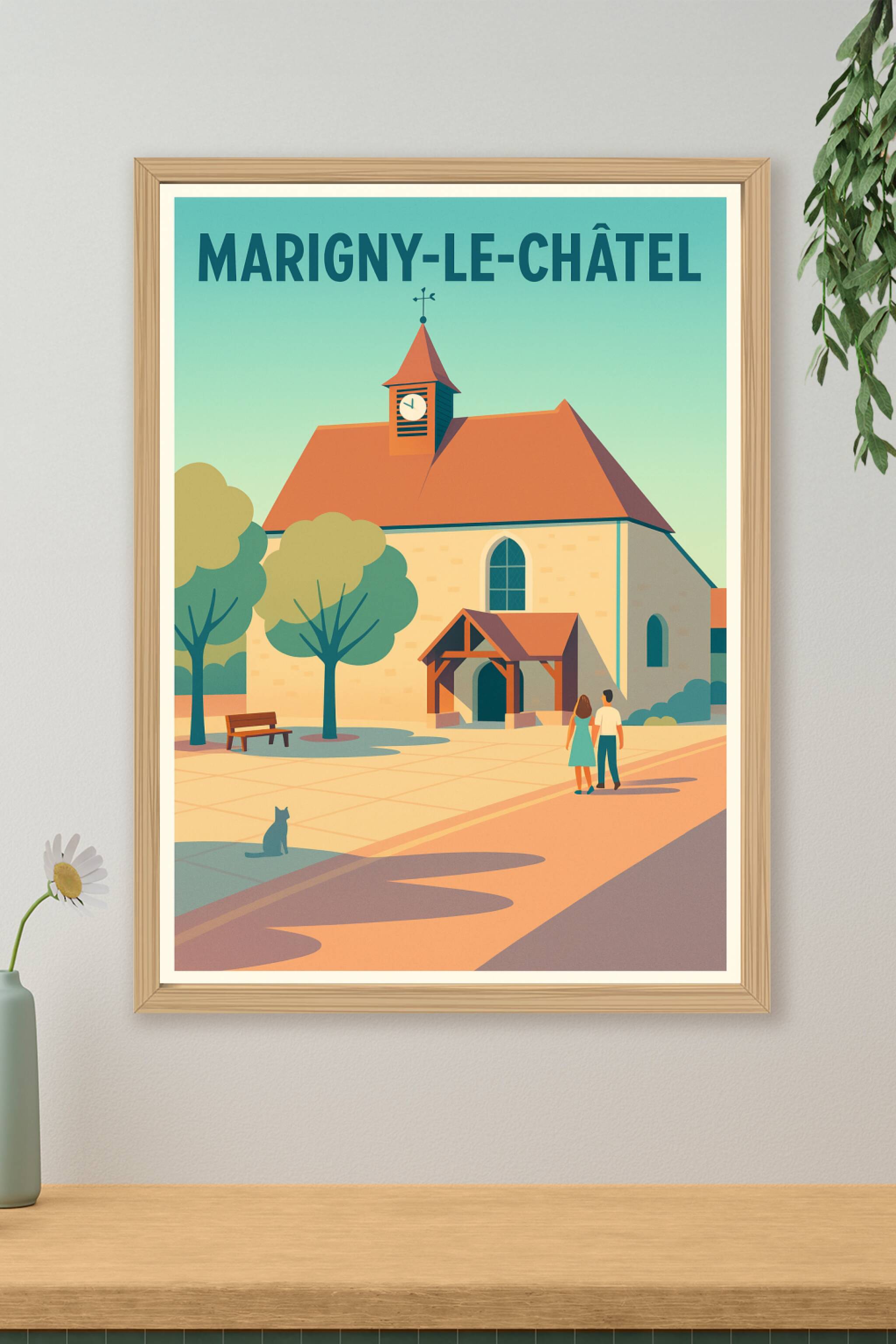 Affiche de Marigny-le-Châtel - Charme paisible et architecture typique