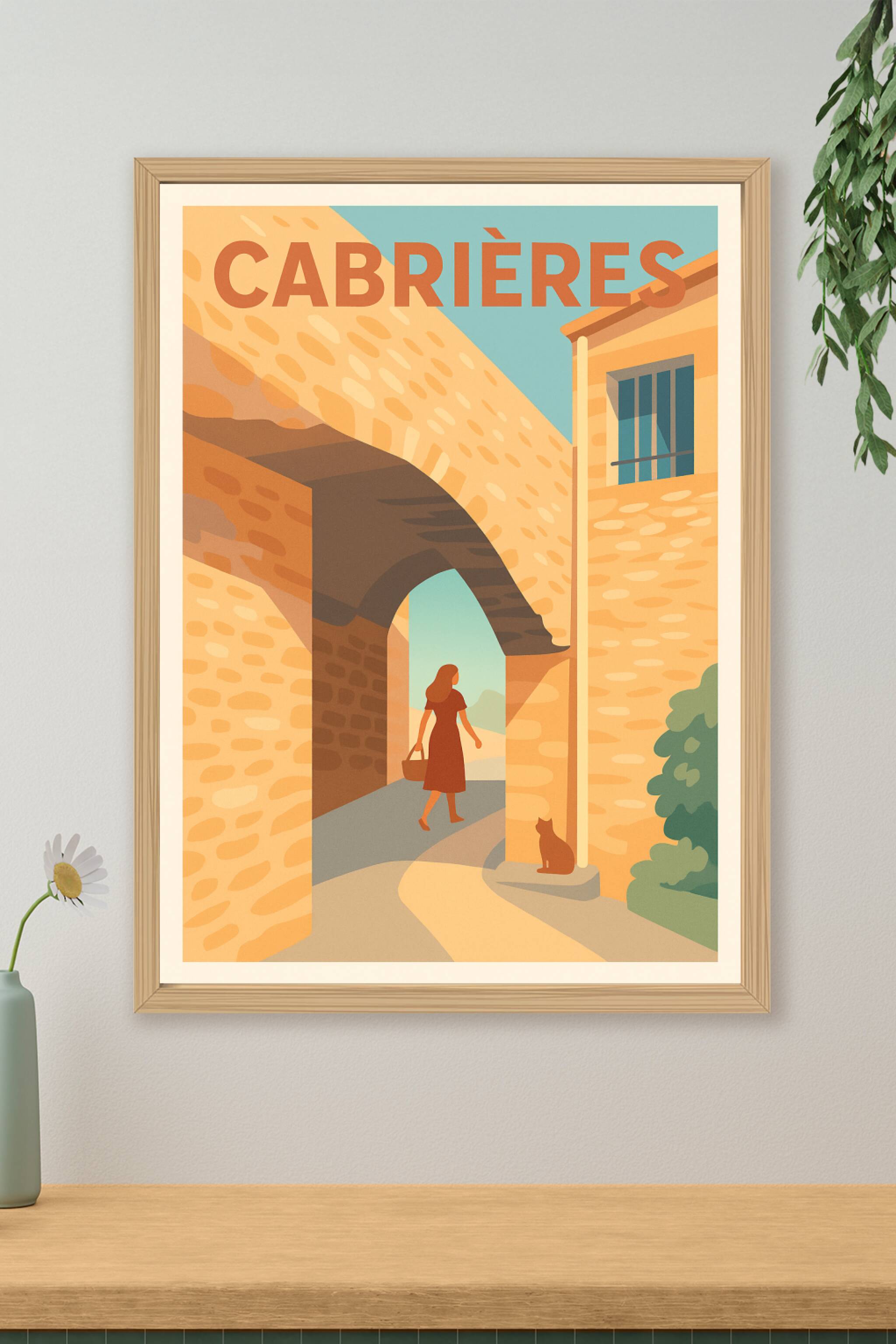 Affiche de Cabrières - Promenade ensoleillée au cœur du village