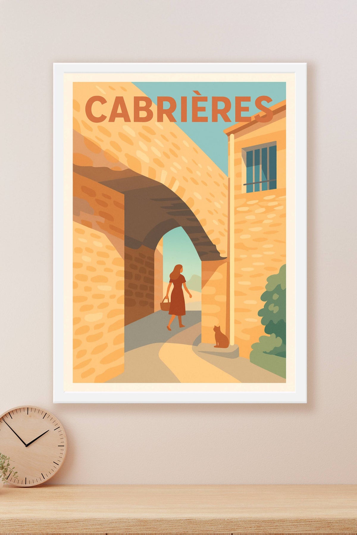 Affiche de Cabrières - Promenade ensoleillée au cœur du village