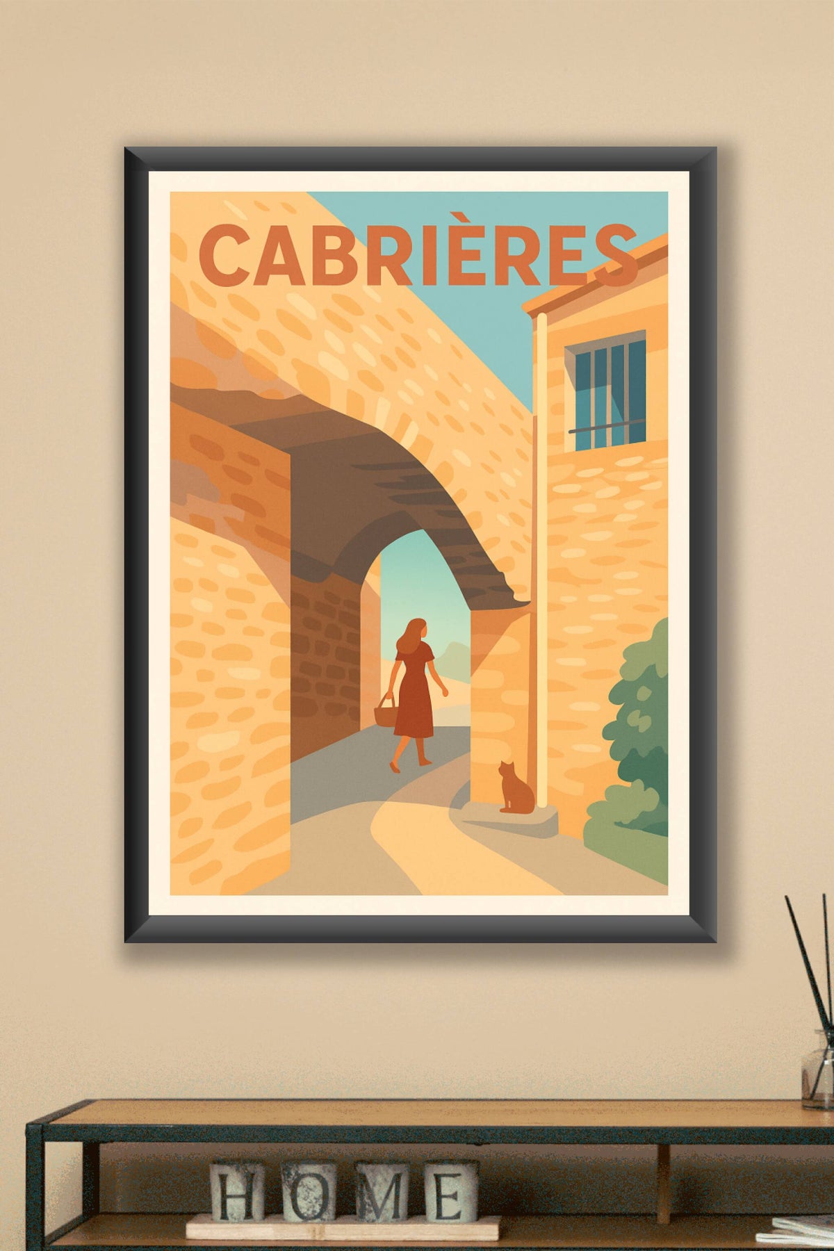 Affiche de Cabrières - Promenade ensoleillée au cœur du village