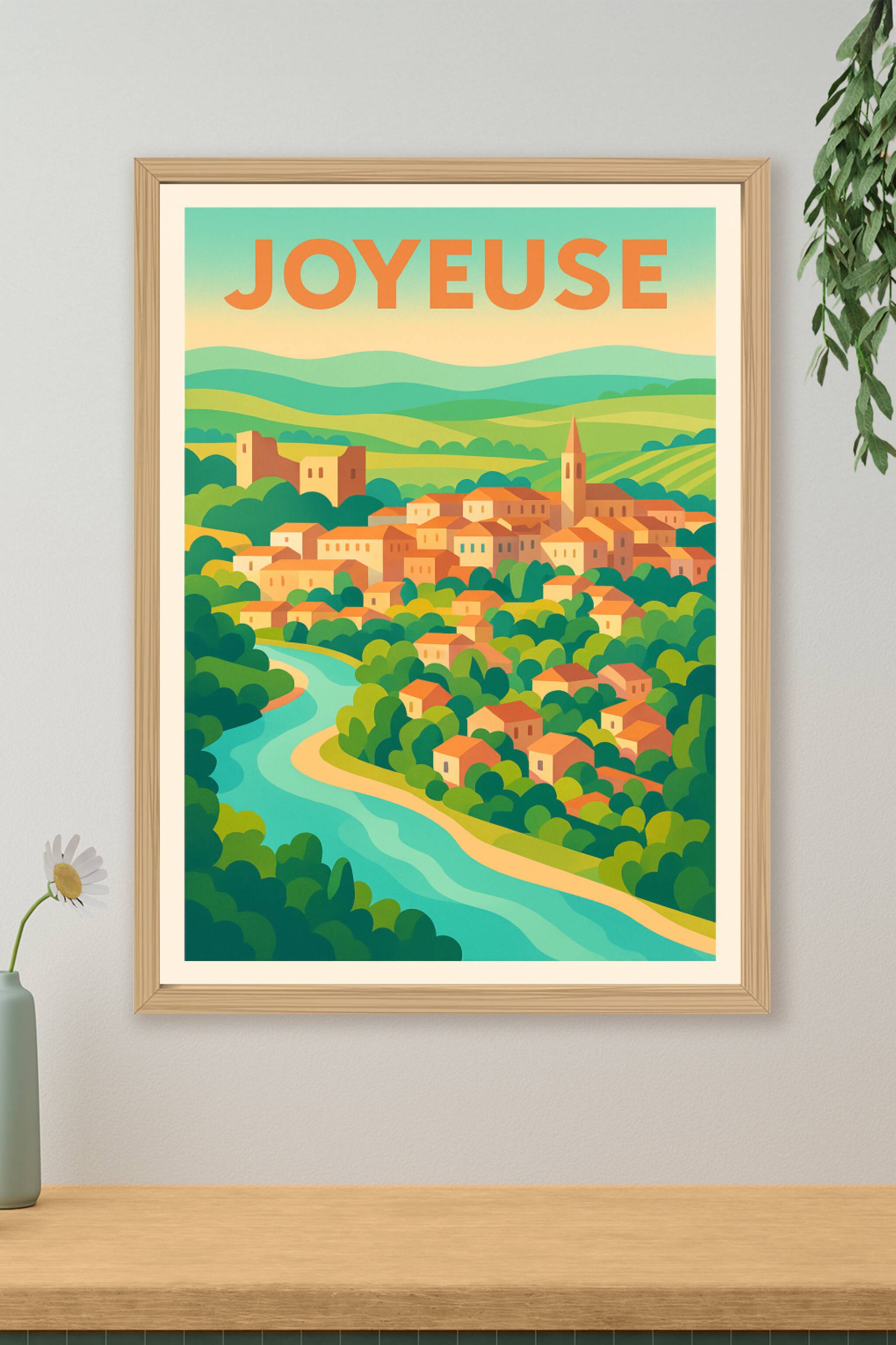 Affiche de Joyeuse – Village pittoresque au cœur de l'Ardèche
