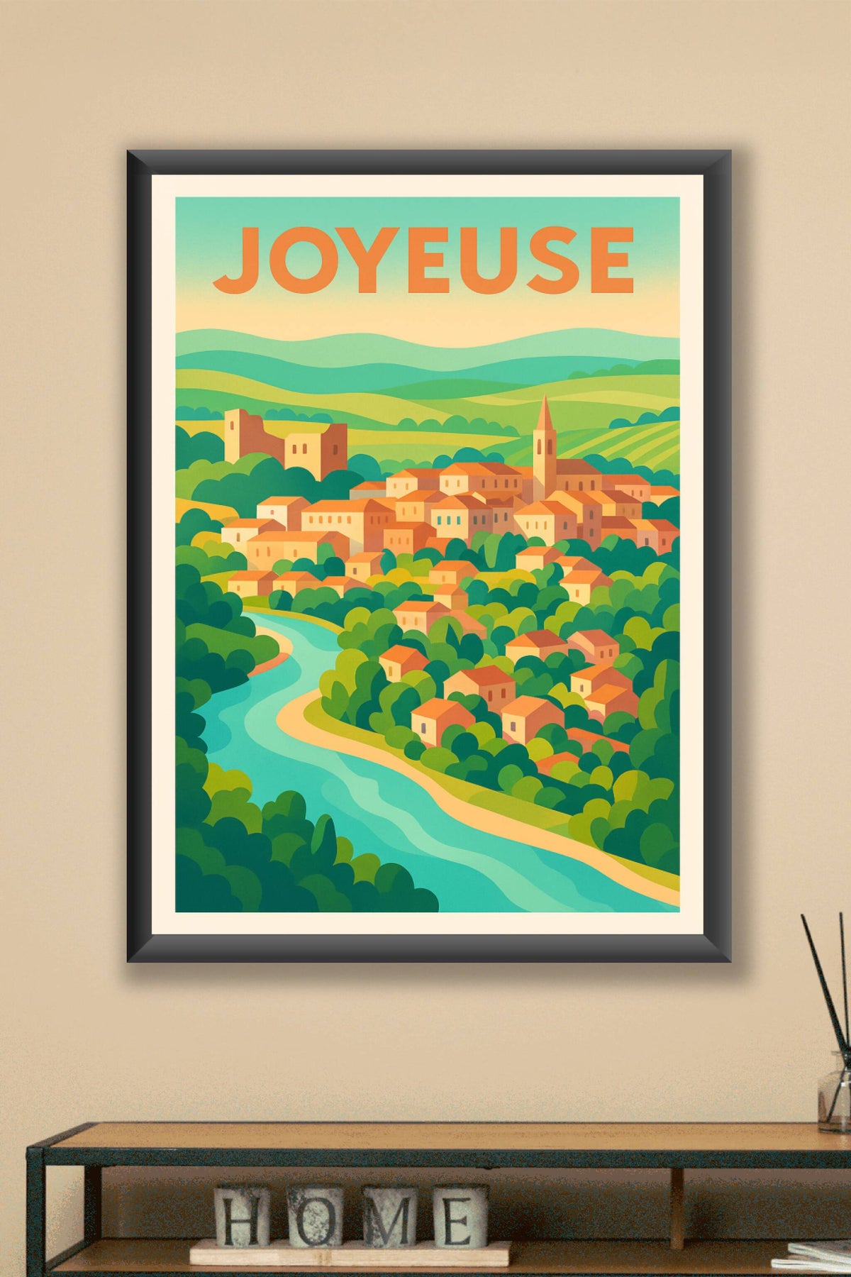 Affiche de Joyeuse – Village pittoresque au cœur de l'Ardèche
