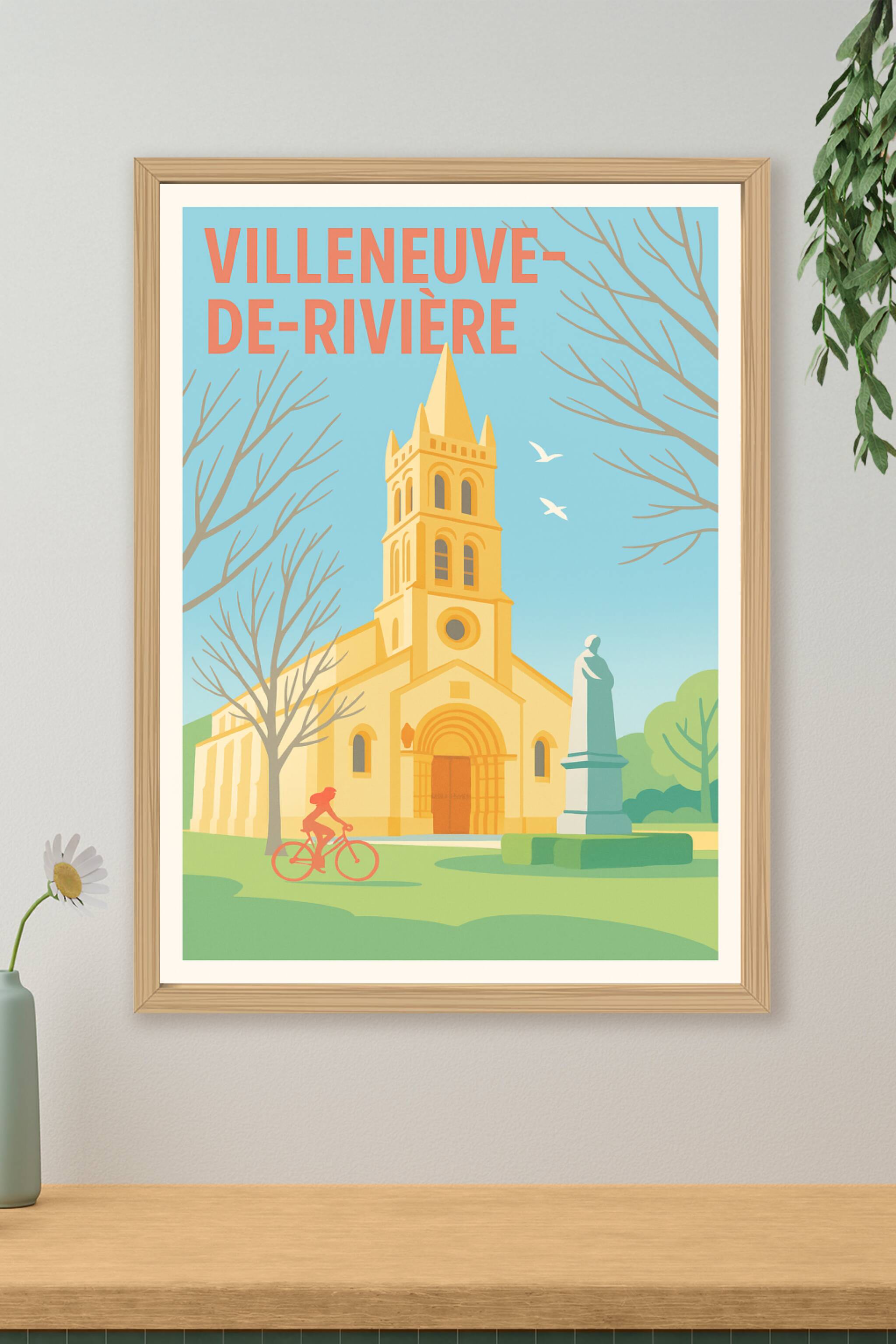 Affiche de Villeneuve-de-Rivière - Charme et douceur de vivre au cœur du village
