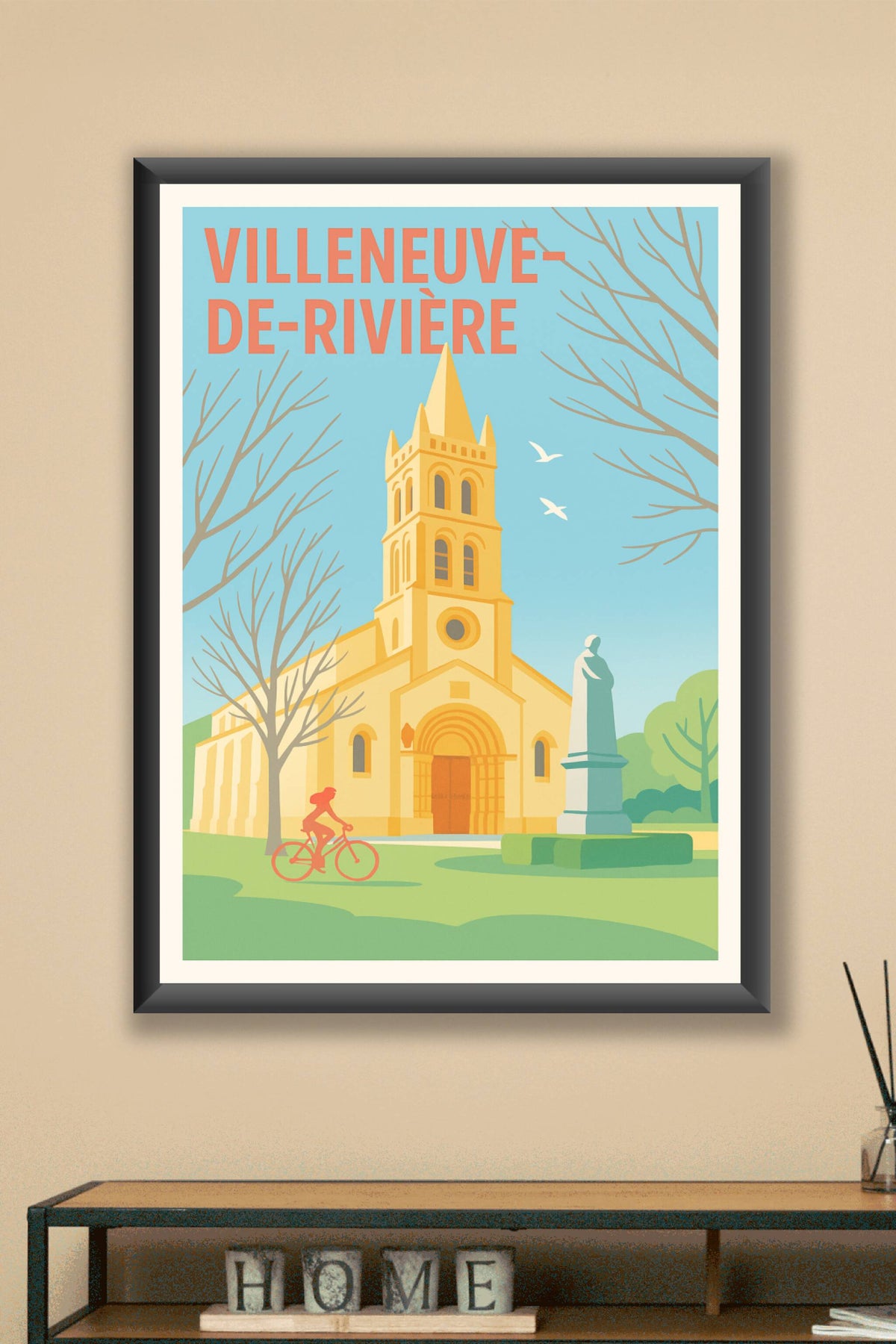 Affiche de Villeneuve-de-Rivière - Charme et douceur de vivre au cœur du village