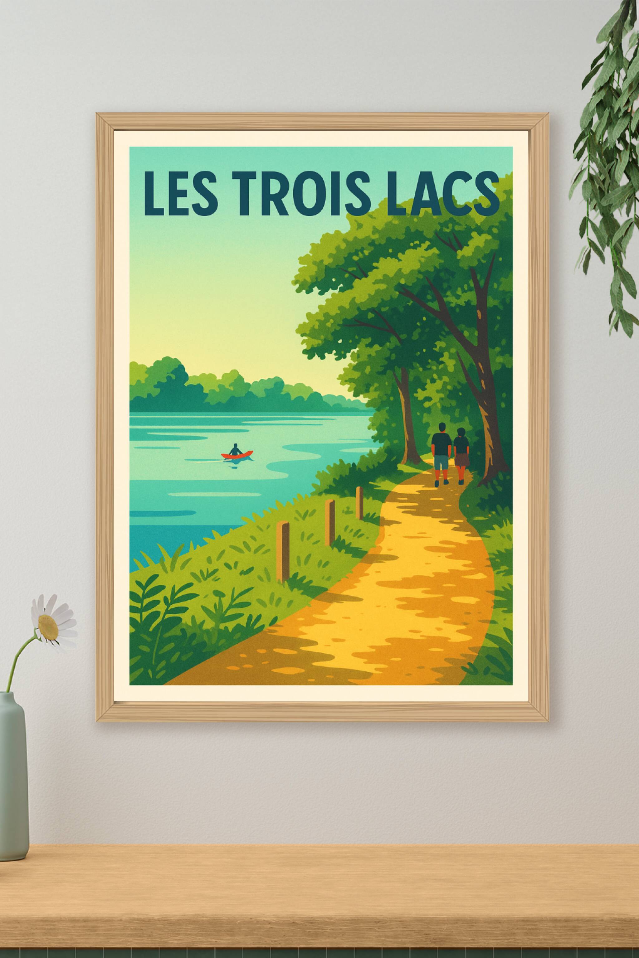 Affiche de Les Trois Lacs - Promenade paisible au bord de l'eau
