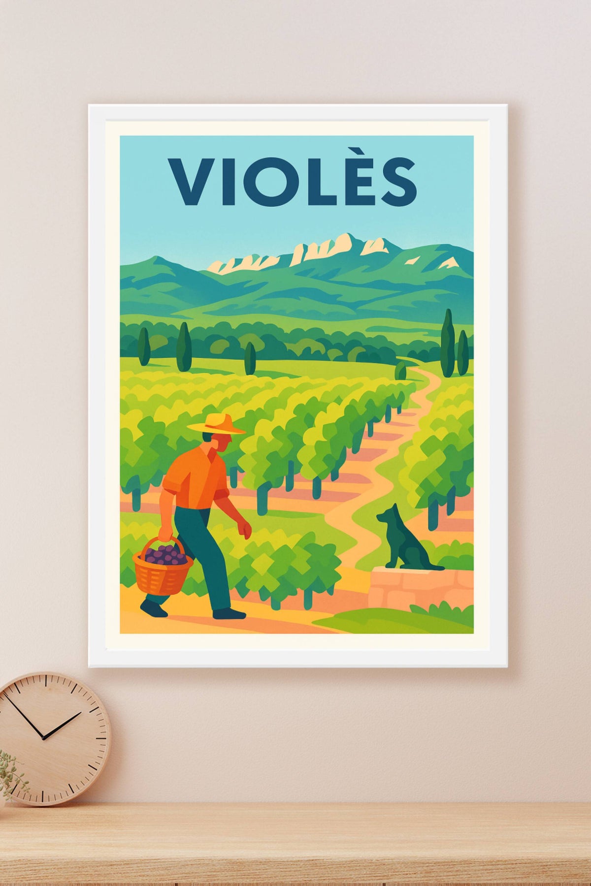 Affiche de Violès - L'élégance bucolique de la vigne en Provence