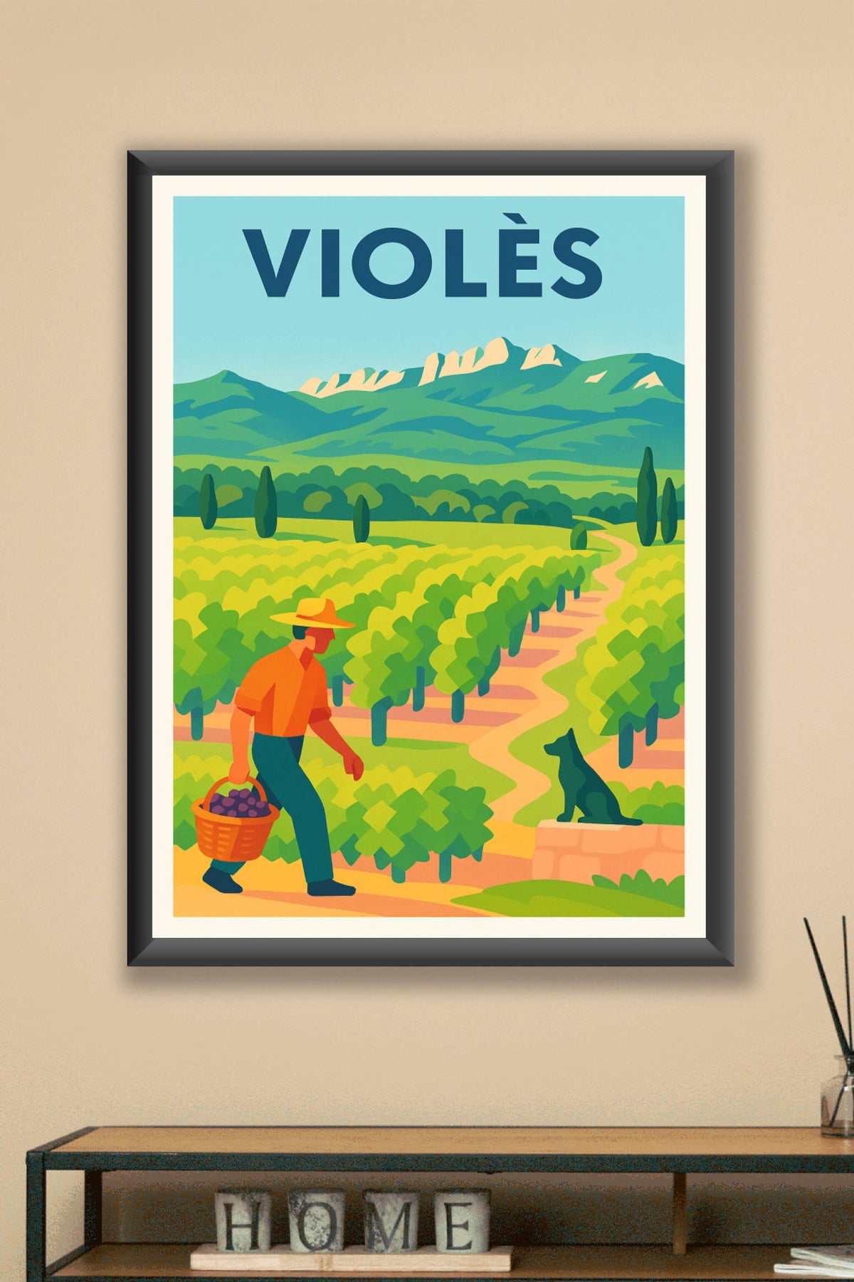 Affiche de Violès - L'élégance bucolique de la vigne en Provence