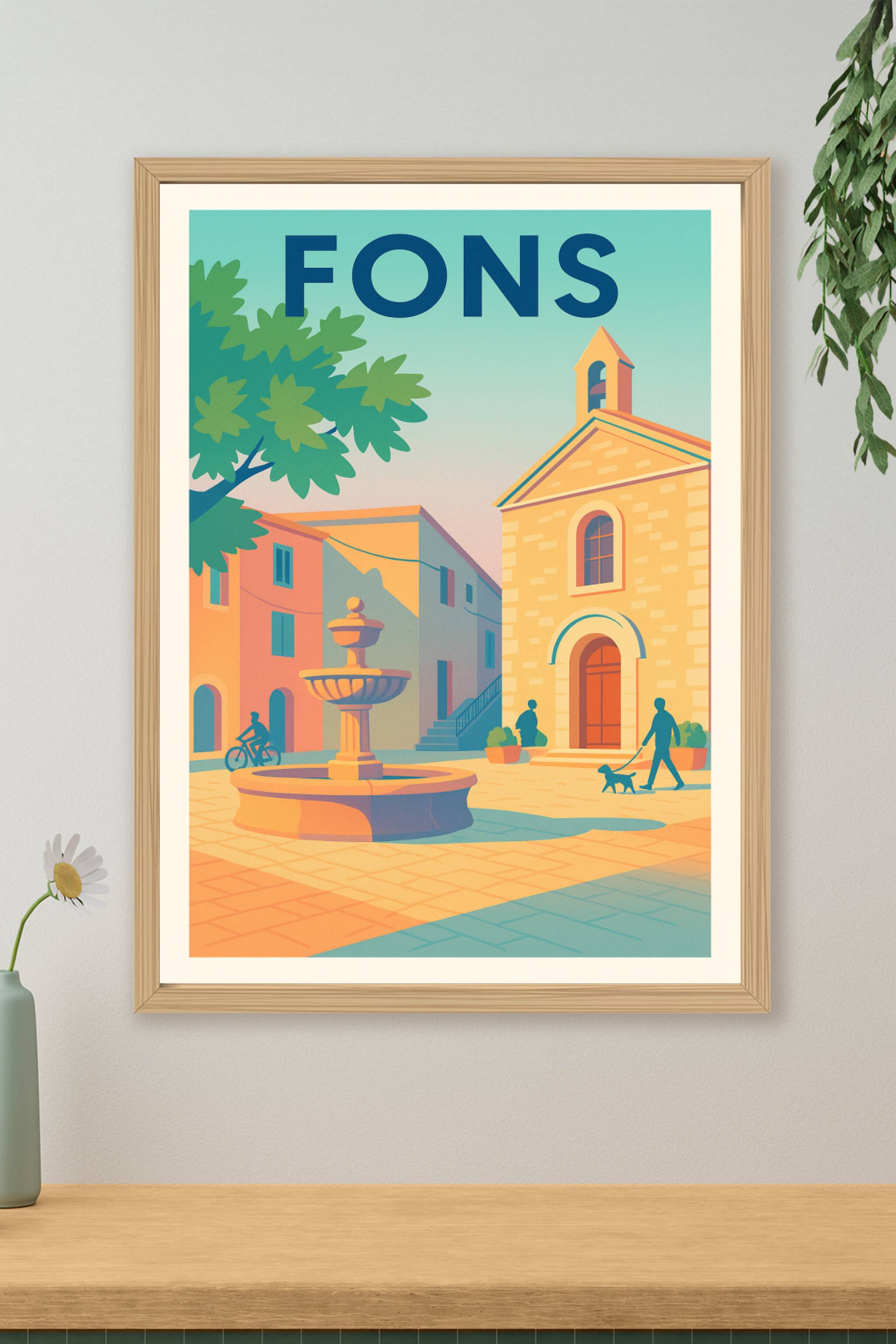 Affiche de Fons - Charme paisible du village ensoleillé