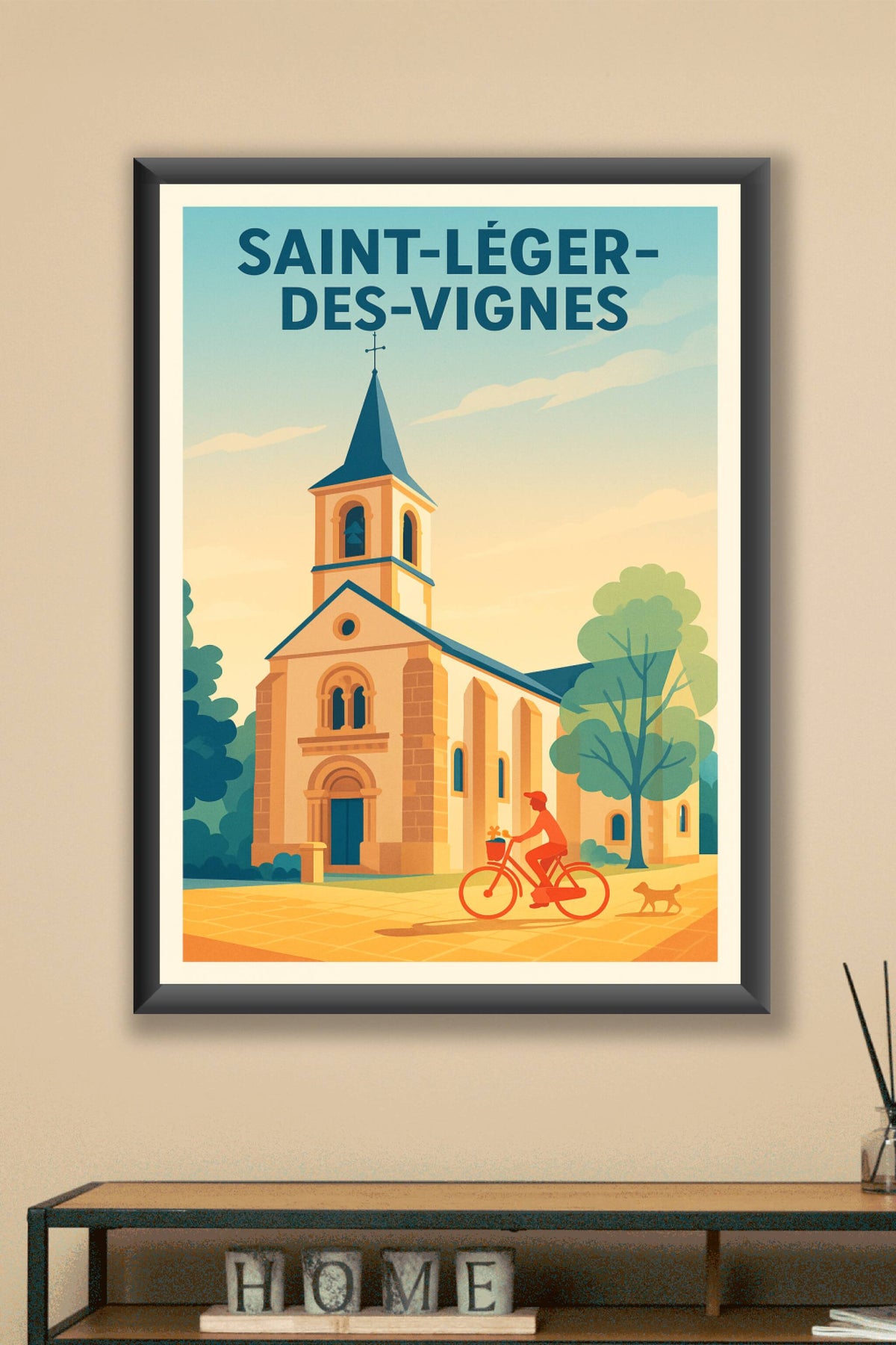 Affiche de Saint-Léger-des-Vignes - L'élégance paisible du village à vélo