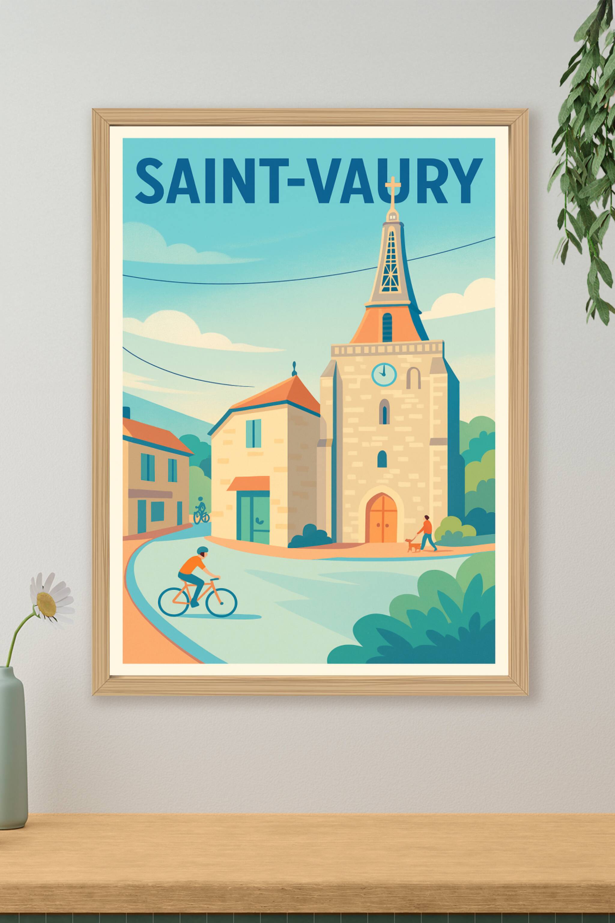 Affiche de Saint-Vaury - Charme paisible du village au fil du temps