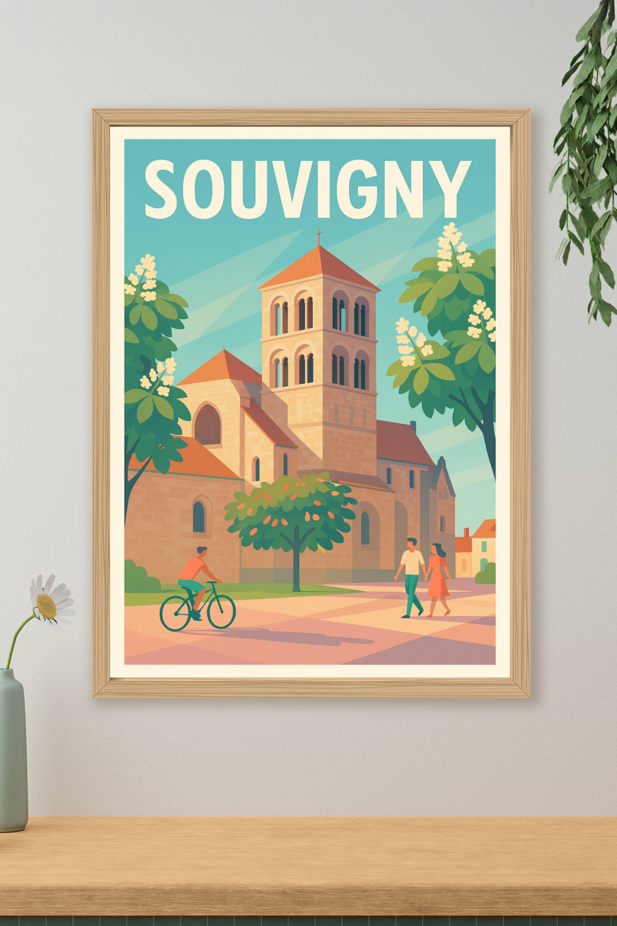 Affiche de Souvigny - Charme et histoire au cœur de l'Auvergne