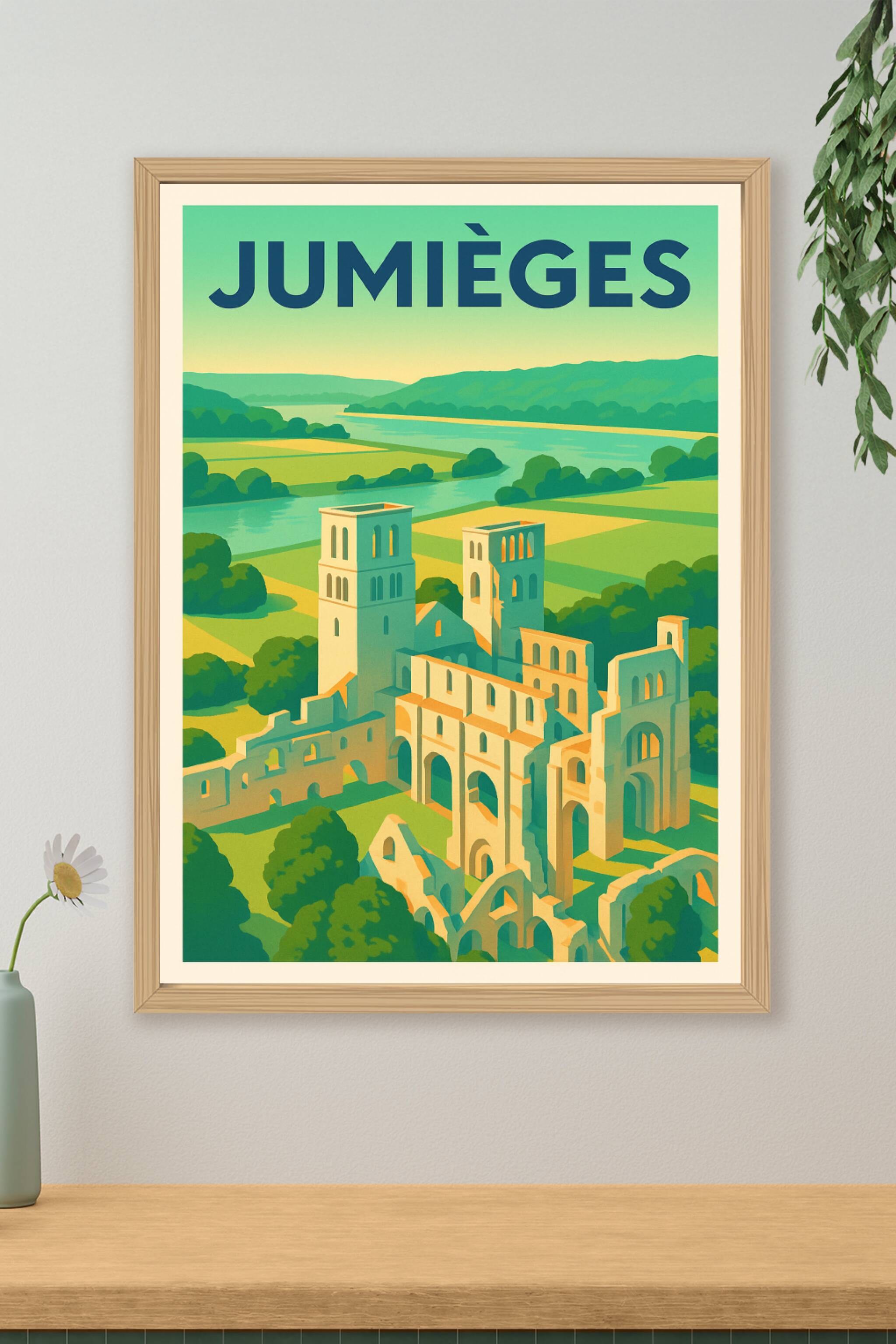 Affiche de Jumièges - Émerveillez-vous devant les ruines majestueuses