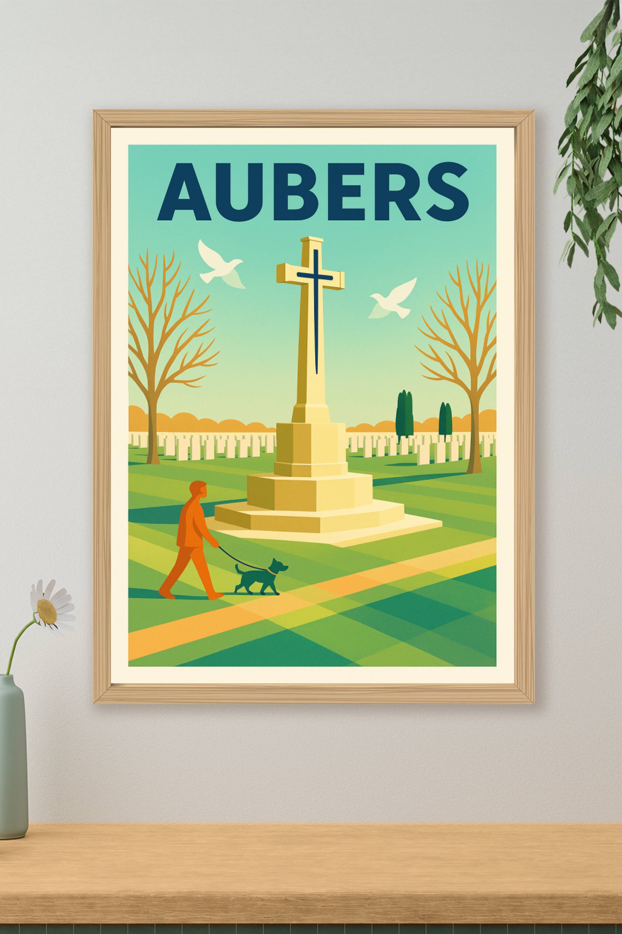 Affiche de Aubers - Sérénité et Mémoire au Cimetière Militaire