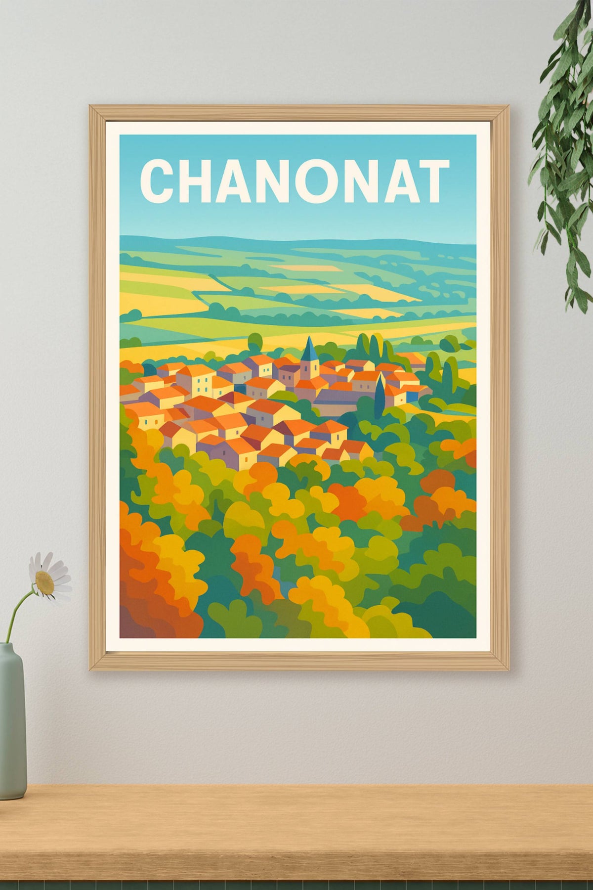 Affiche de Chanonat - Harmonie colorée au cœur de la campagne