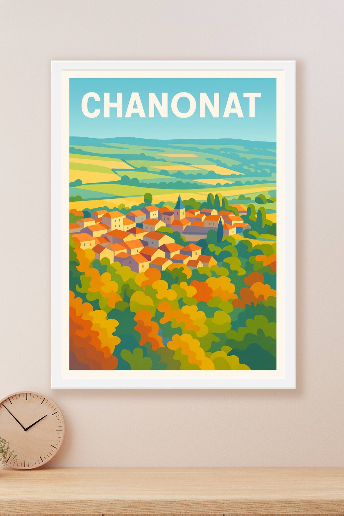 Affiche de Chanonat - Harmonie colorée au cœur de la campagne