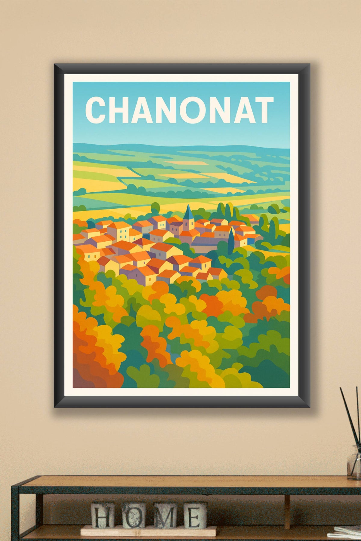 Affiche de Chanonat - Harmonie colorée au cœur de la campagne