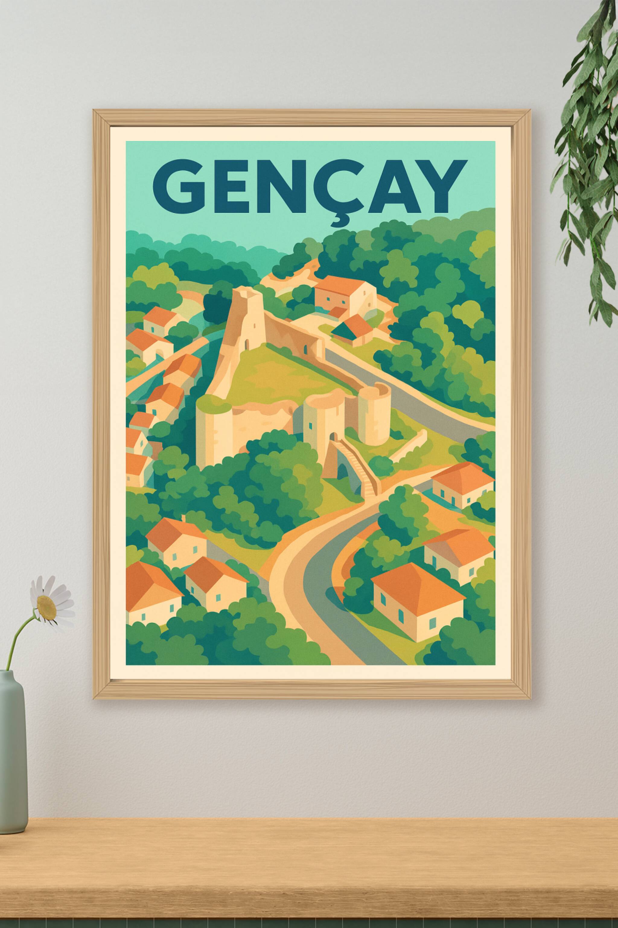 Affiche de Gençay - Charme médiéval et nature préservée