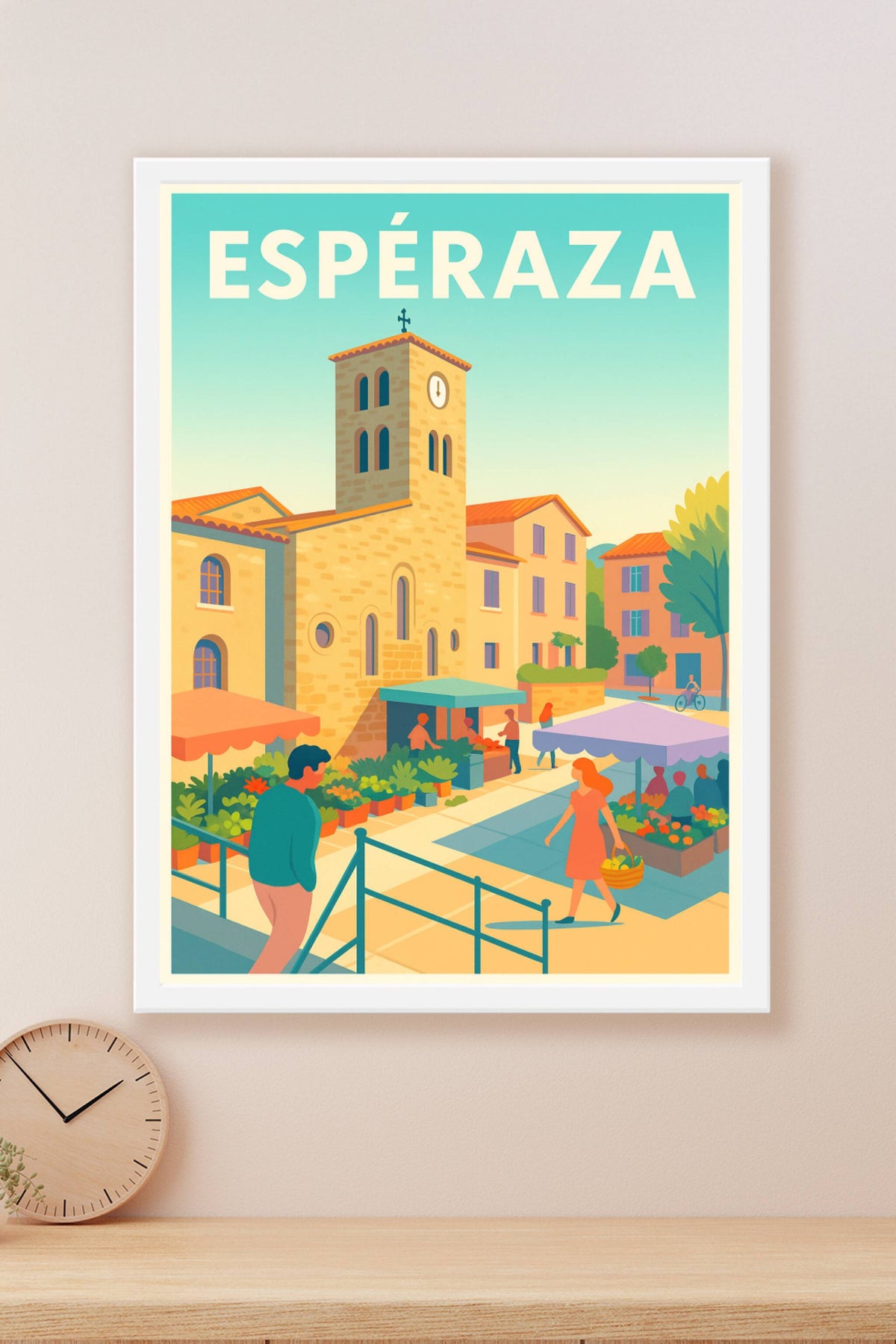 Affiche de Espéraza - Le charme pittoresque du marché ensoleillé
