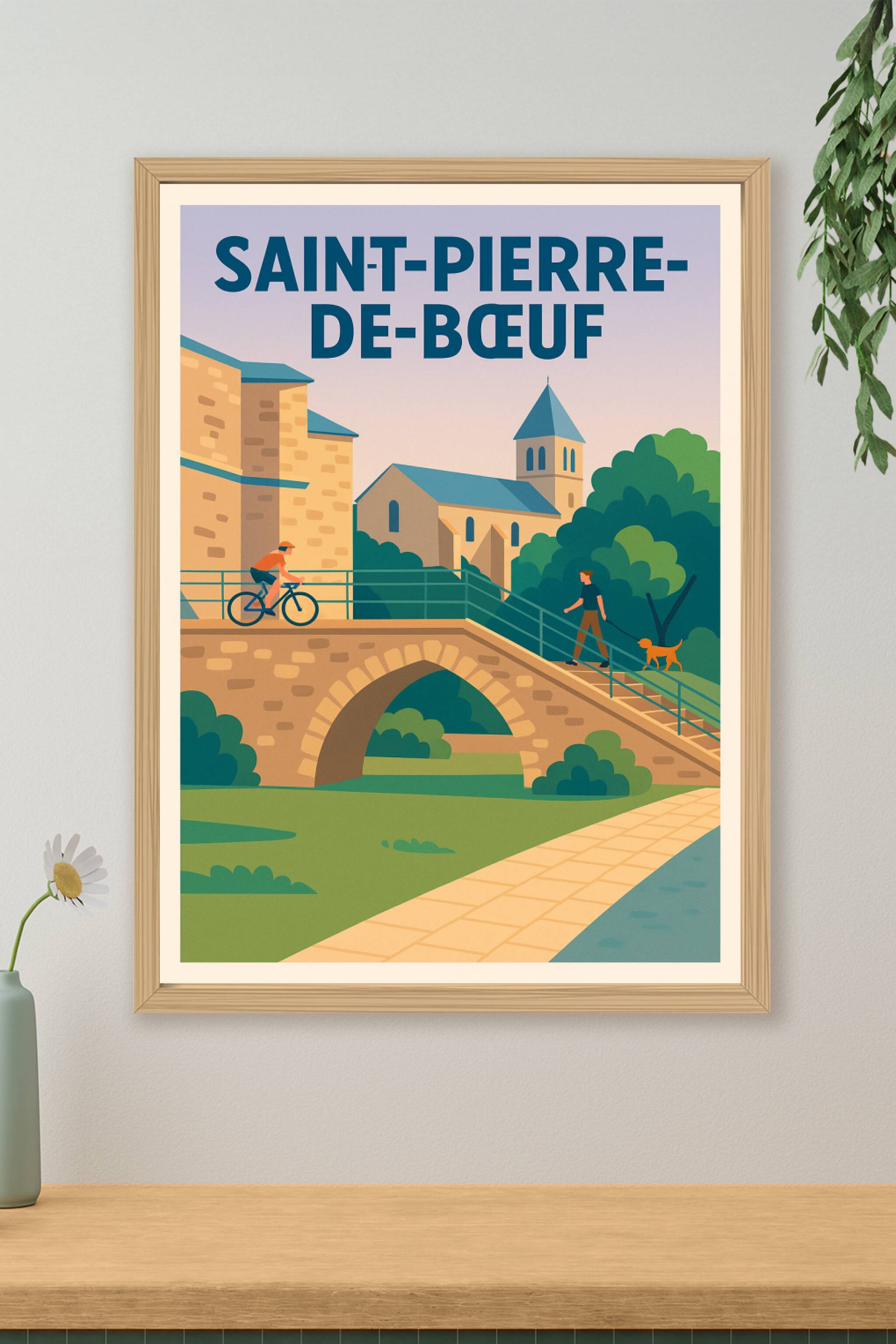 Affiche de Saint-Pierre-de-Bœuf - Charme et sérénité au cœur d'un village pittoresque