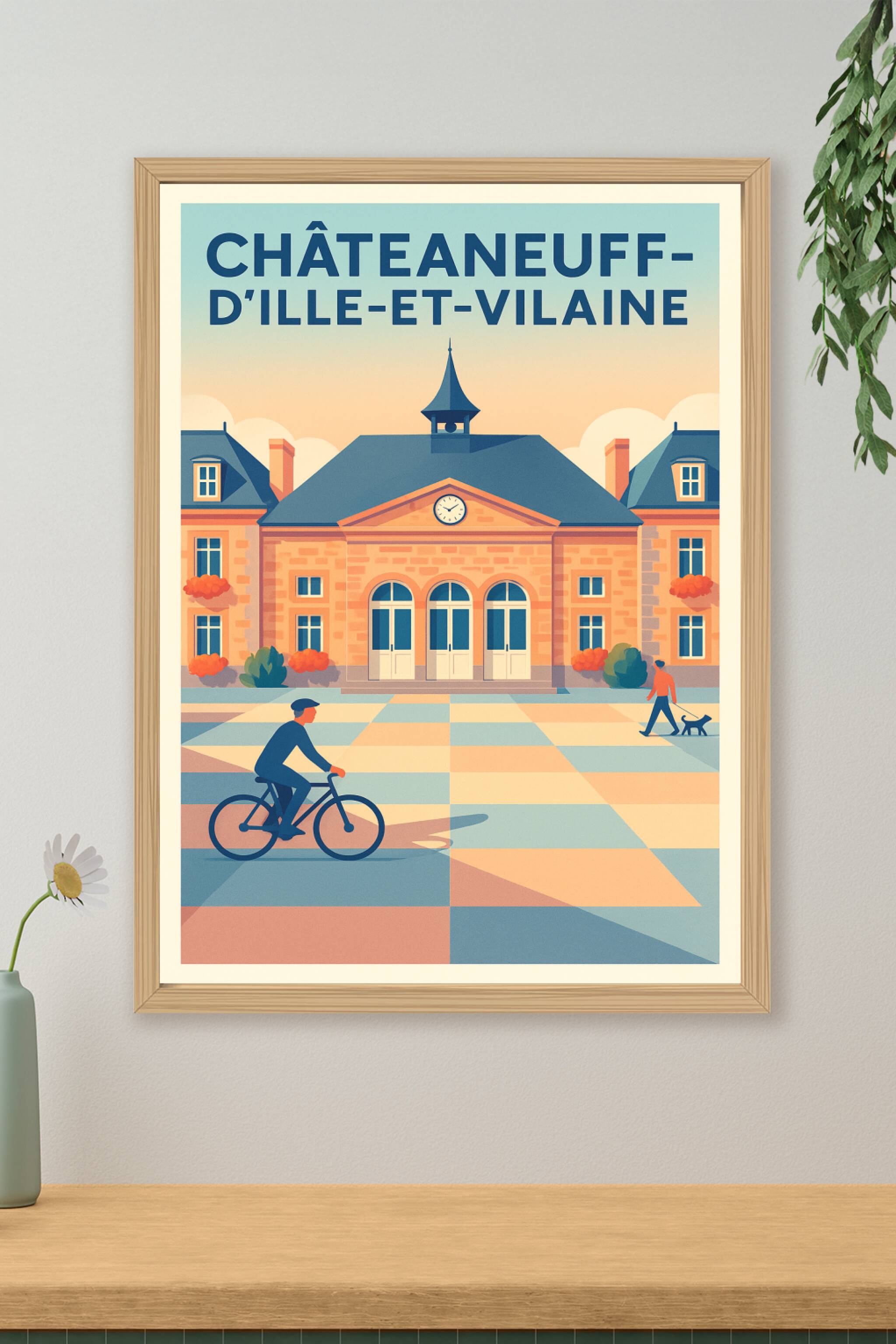 Affiche de Châteauneuf-d'Ille-et-Vilaine - Ambiance paisible au cœur de la ville
