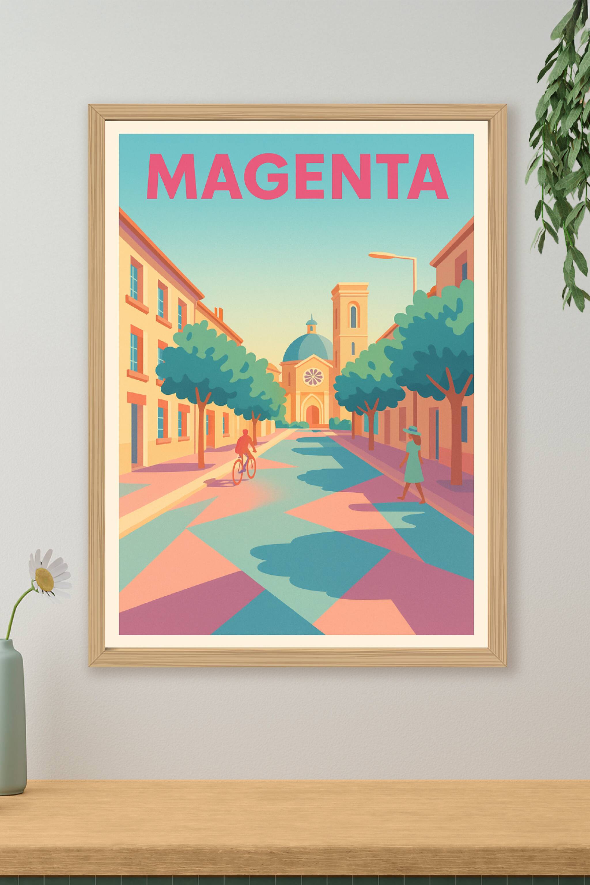 Affiche de Magenta - L'élégance colorée d'une rue paisible