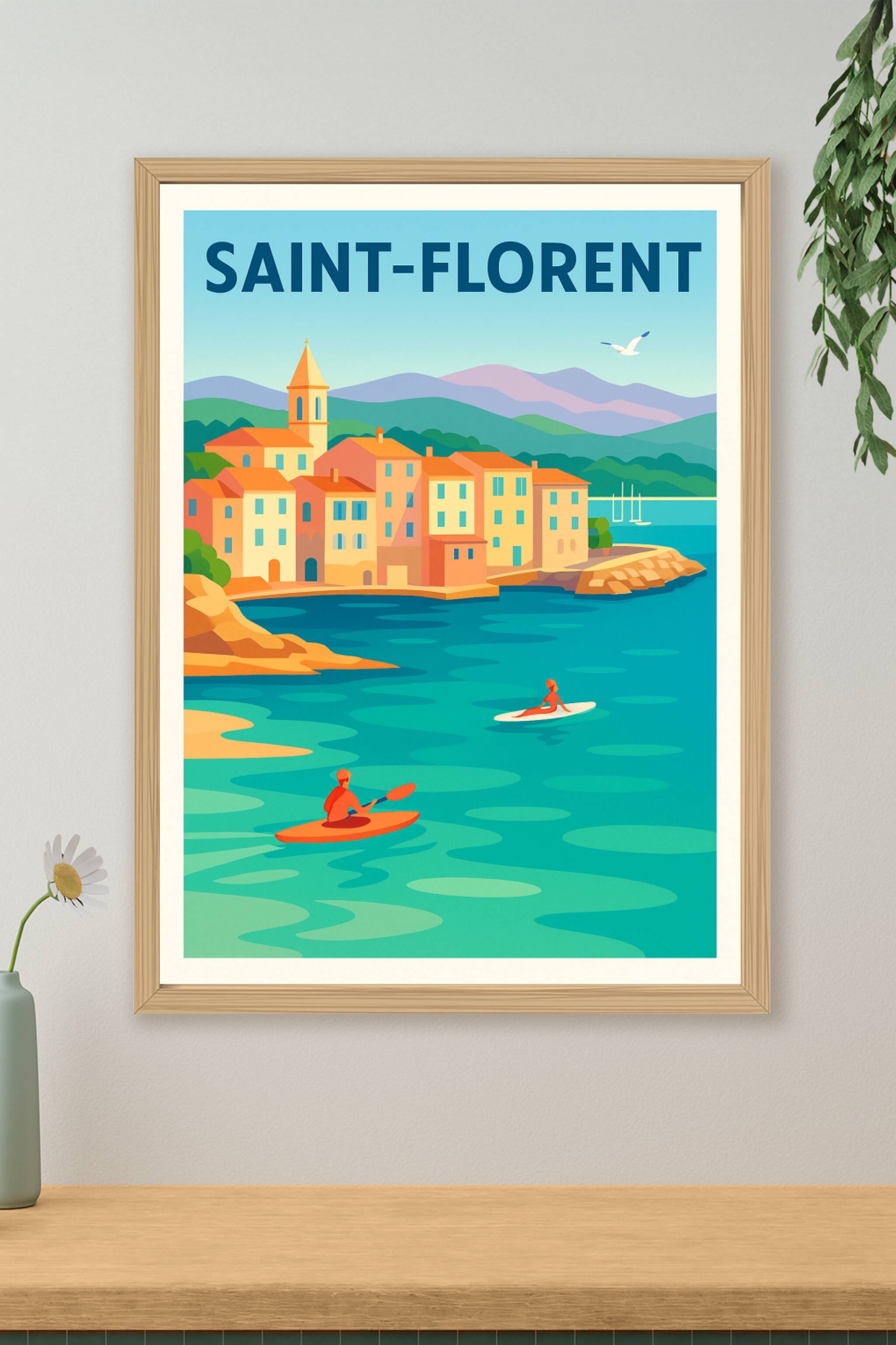 Affiche de Saint-Florent - Escapade en bord de mer ensoleillée