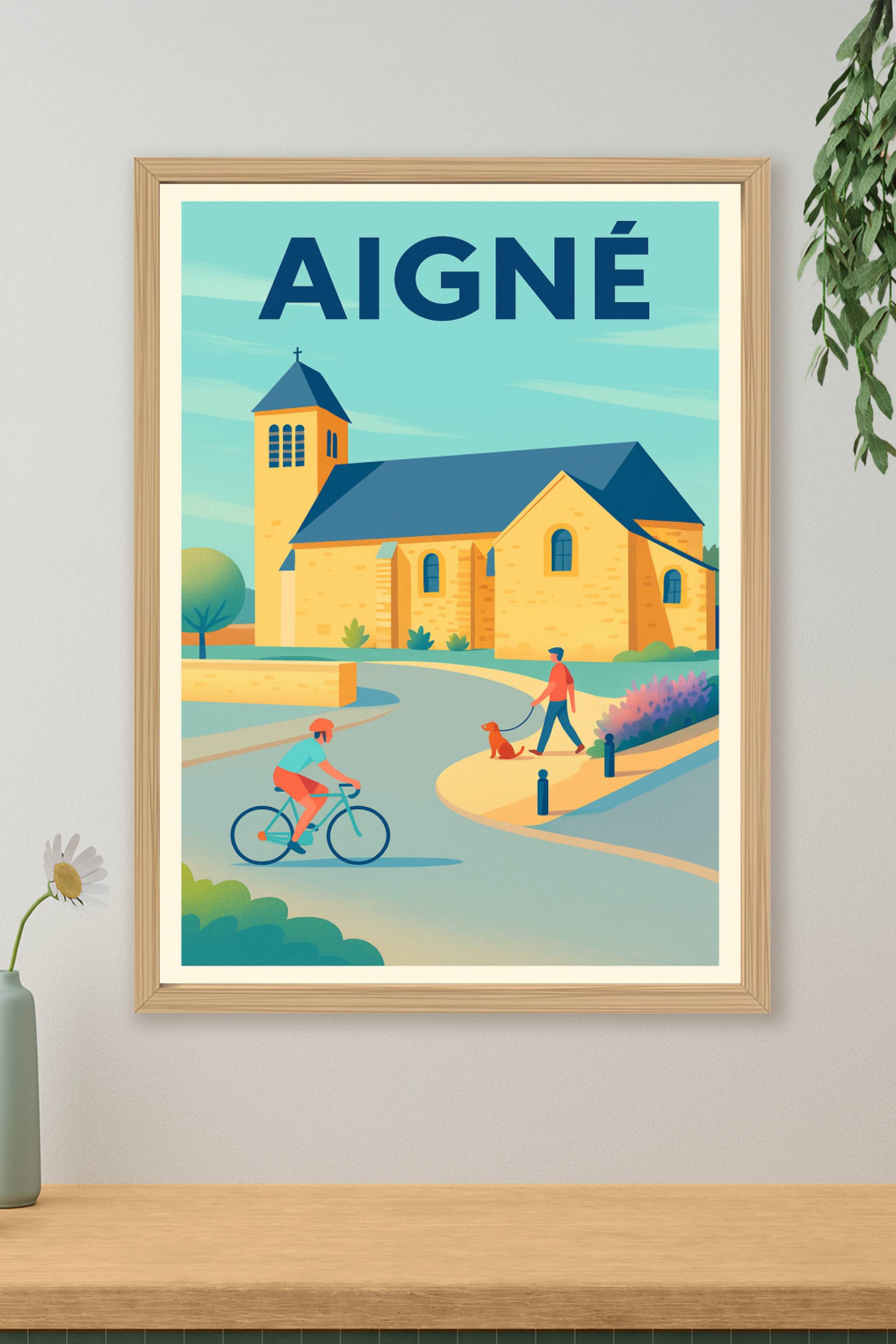 Affiche de Aigné - Charme paisible et douceur de vivre
