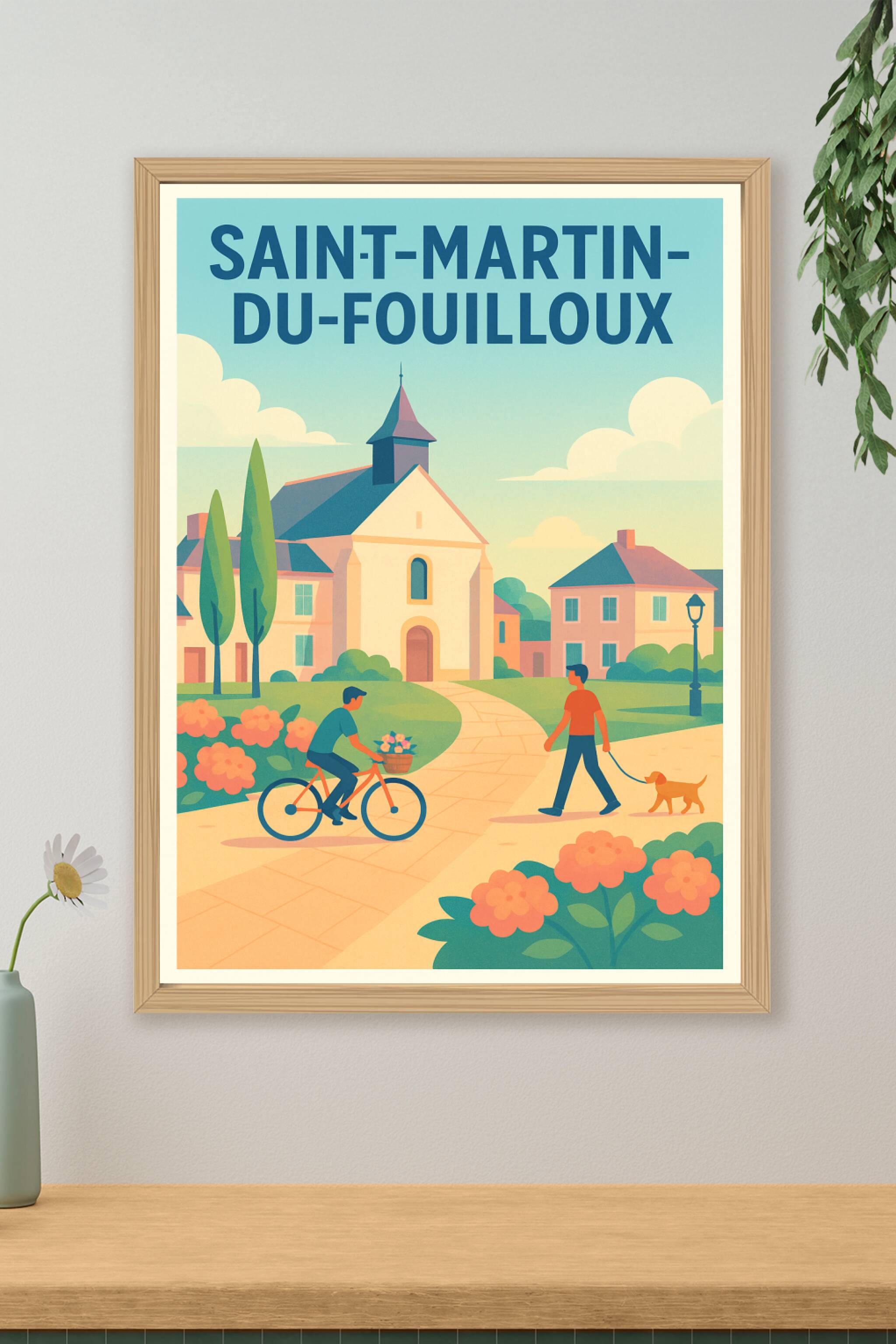 Affiche de Saint-Martin-du-Fouilloux - Charme et douceur de vivre en illustration