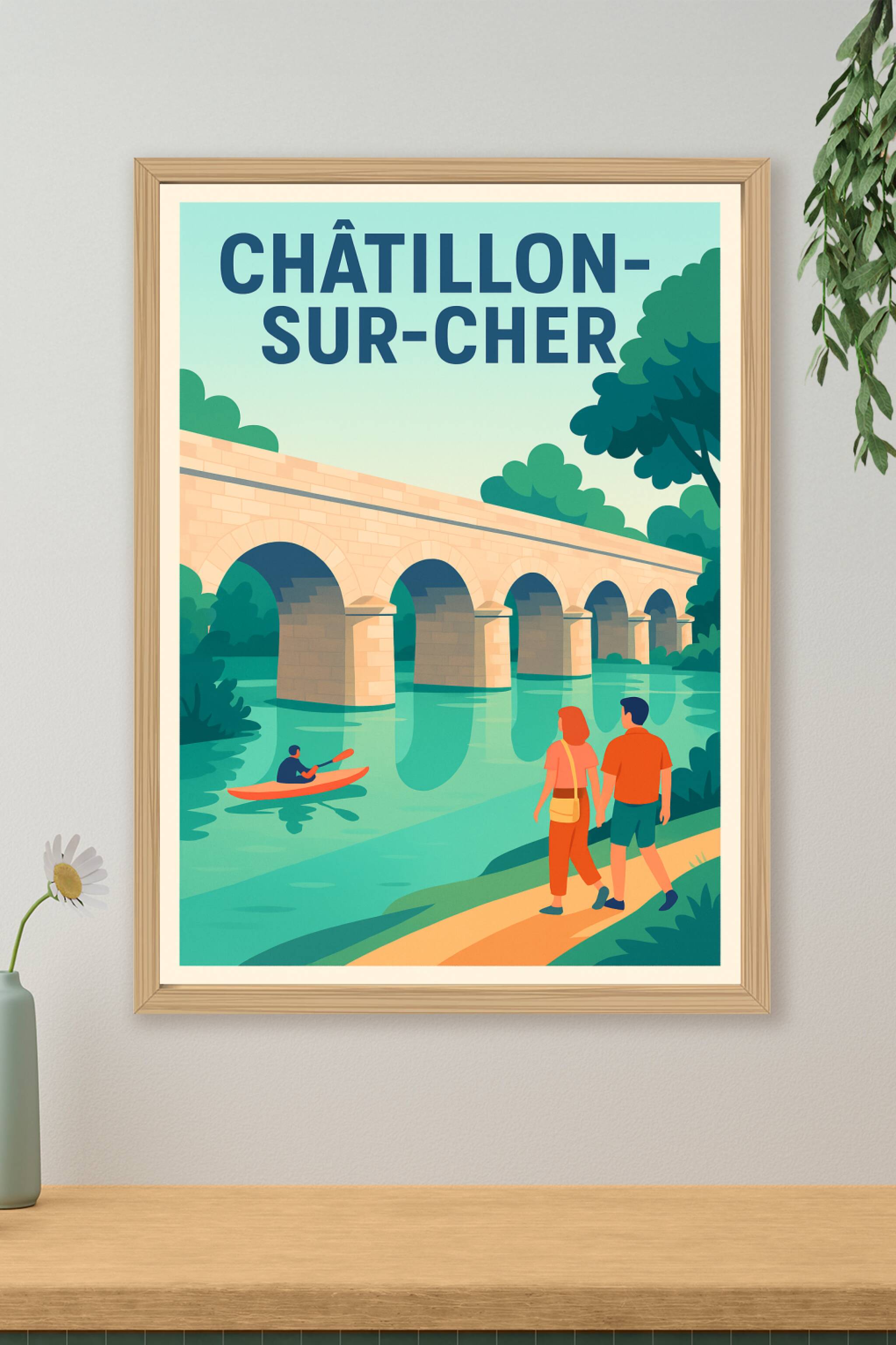 Affiche de Châtillon-sur-Cher - Escapade paisible au fil de l'eau