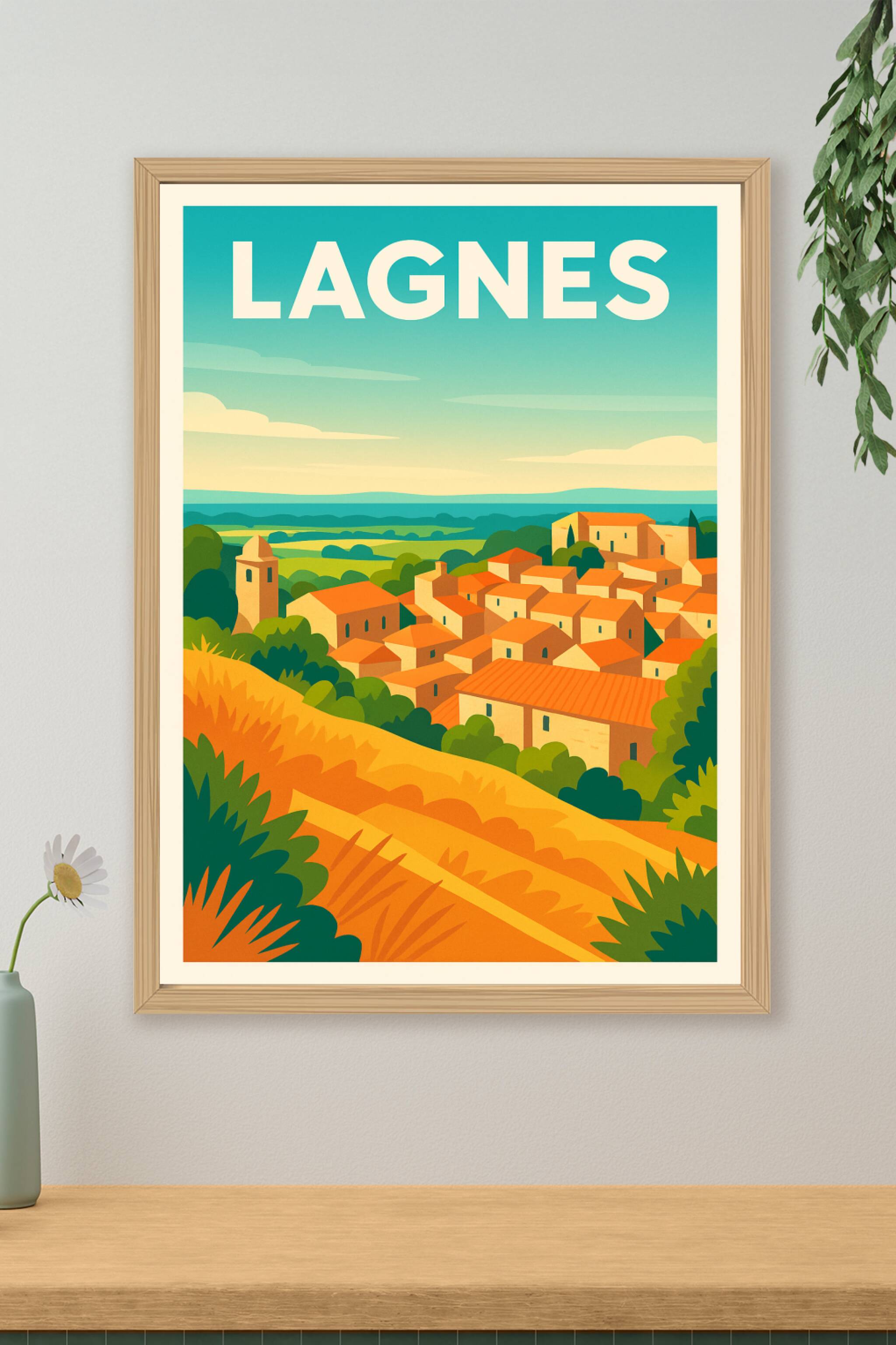 Affiche de Lagnes - Authenticité provençale ensoleillée