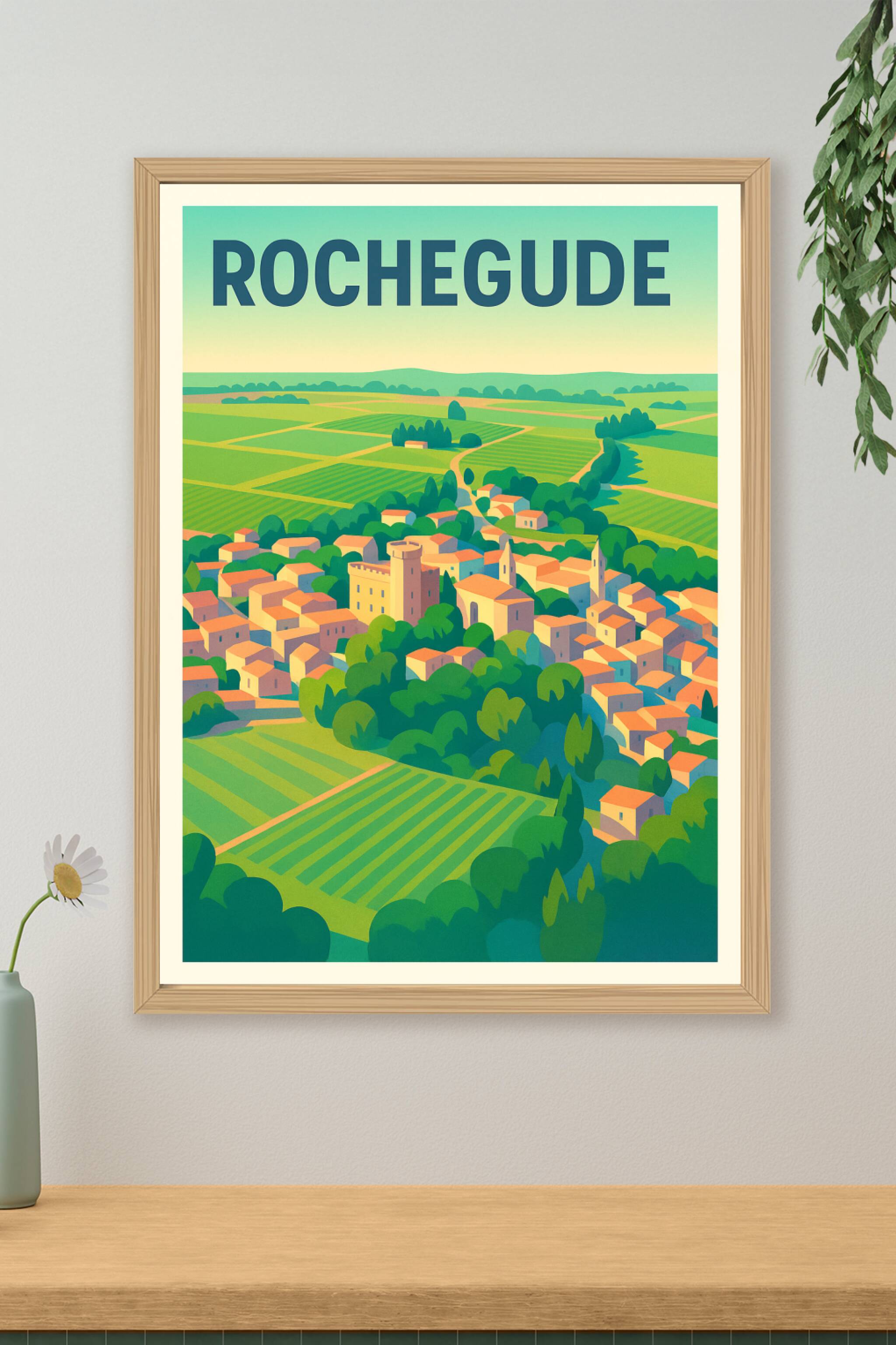 Affiche de Rochegude - Charme bucolique du village provençal