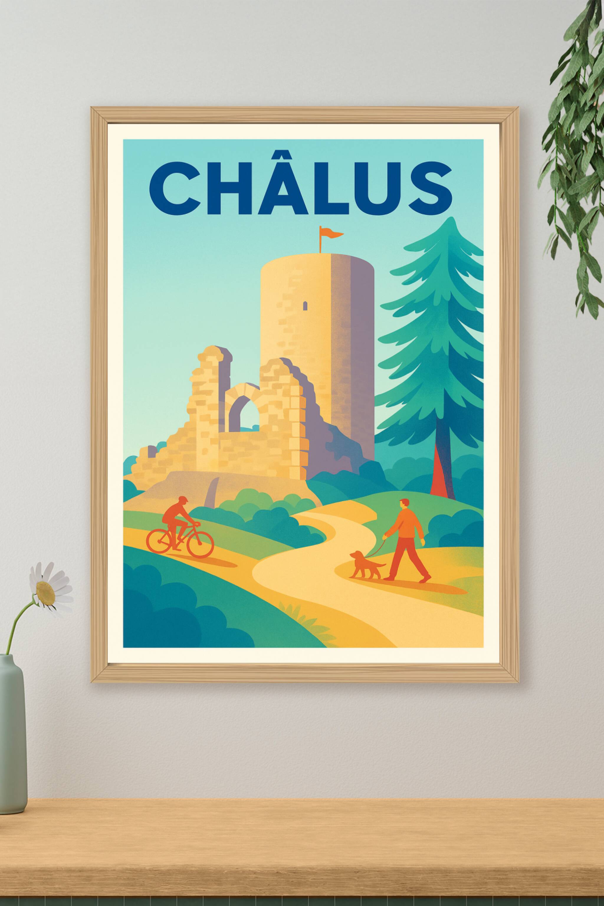 Affiche de Châlus - Charme historique et nature apaisante