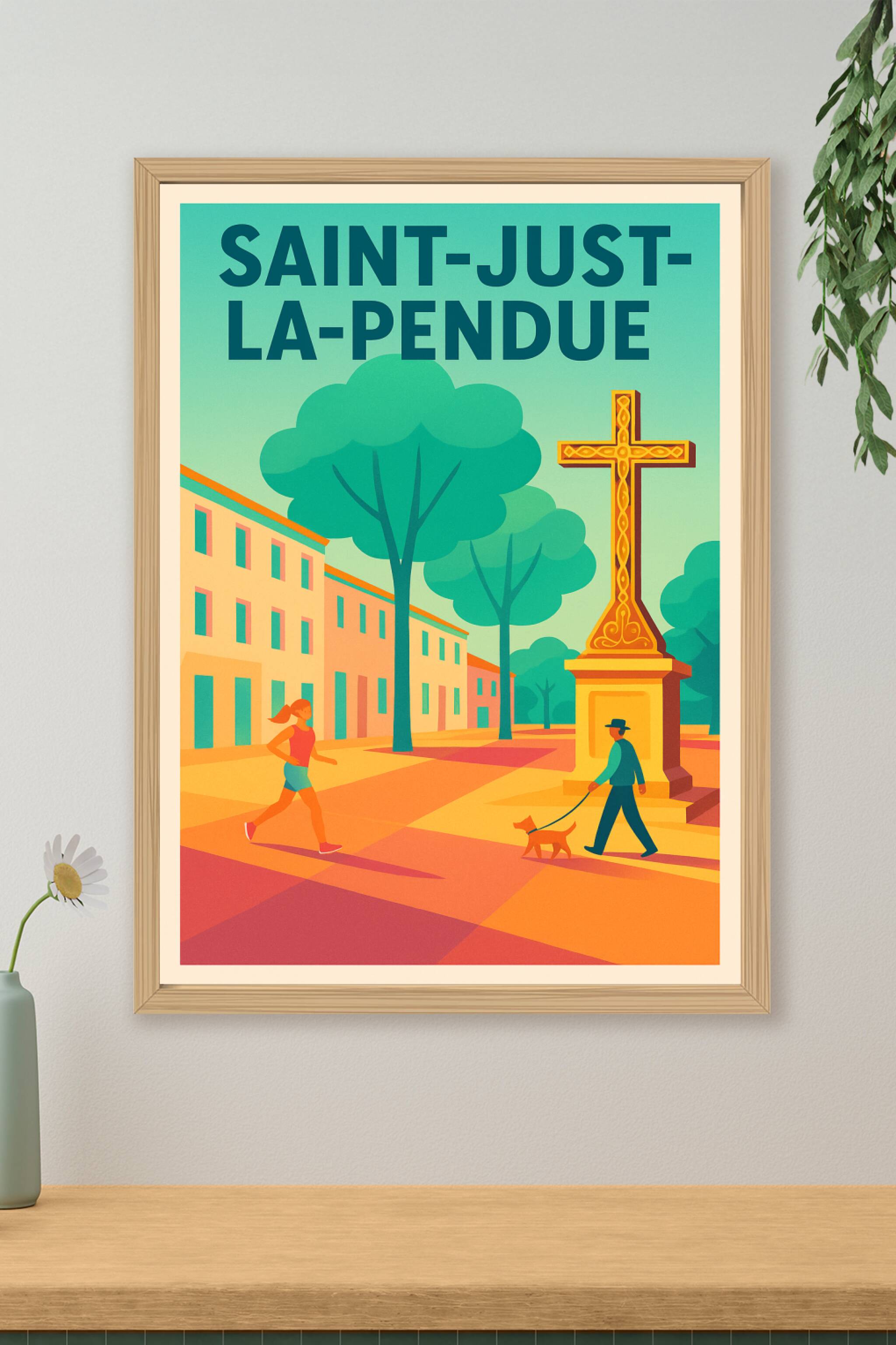 Affiche de Saint-Just-la-Pendue - Charme et sérénité au cœur du village