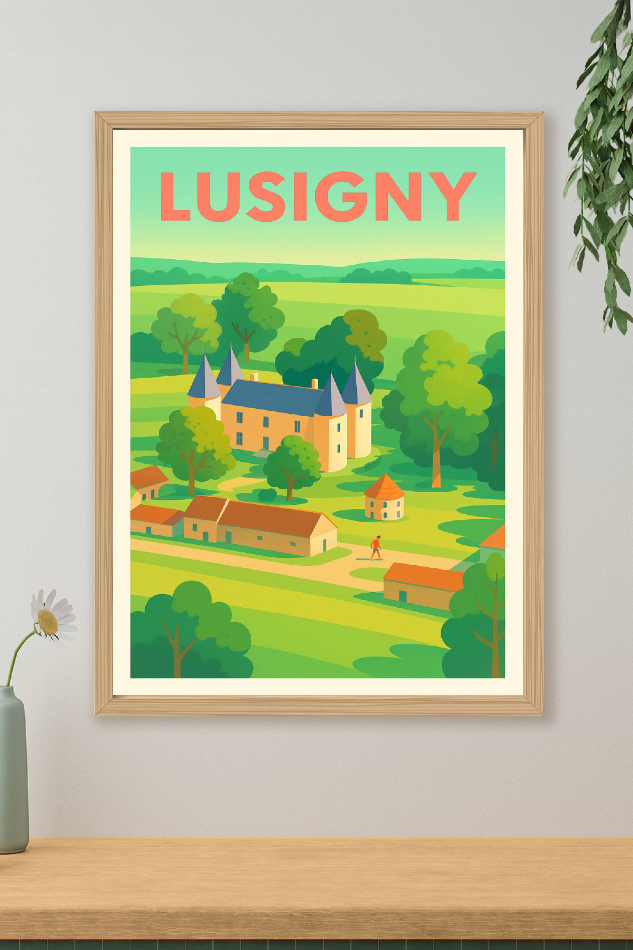 Affiche de Lusigny - Charme bucolique et patrimoine champêtre