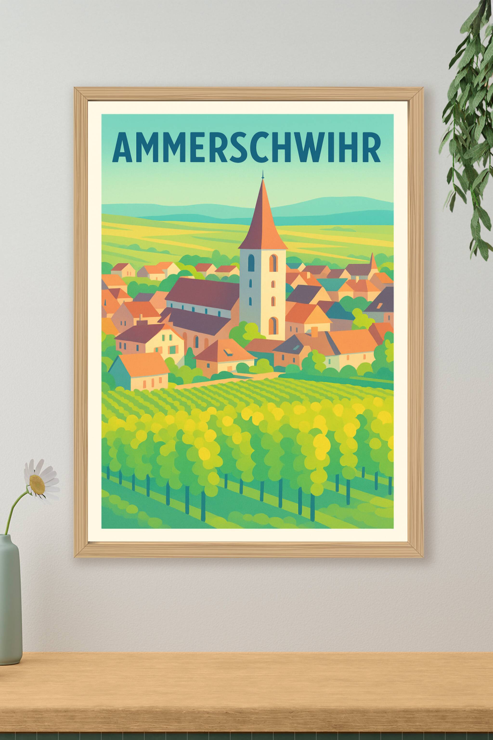 Affiche de Ammerschwihr - Charme et vignobles alsaciens en couleurs