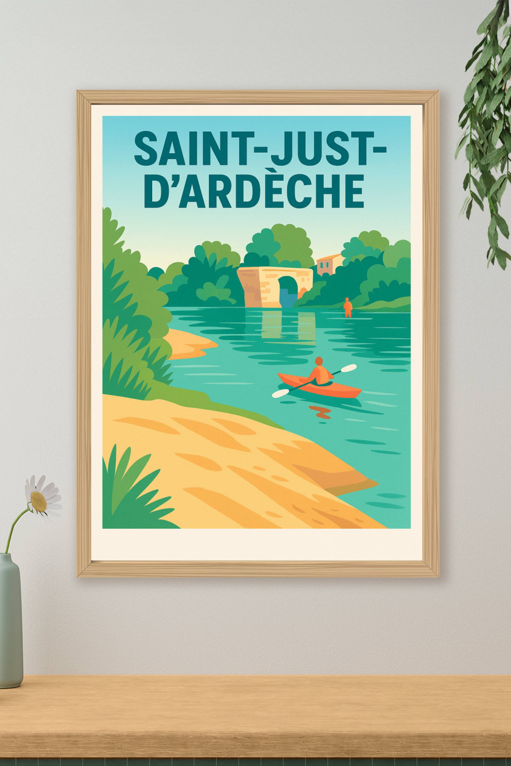 Affiche de Saint-Just-d'Ardèche - Évasion au fil de l'eau
