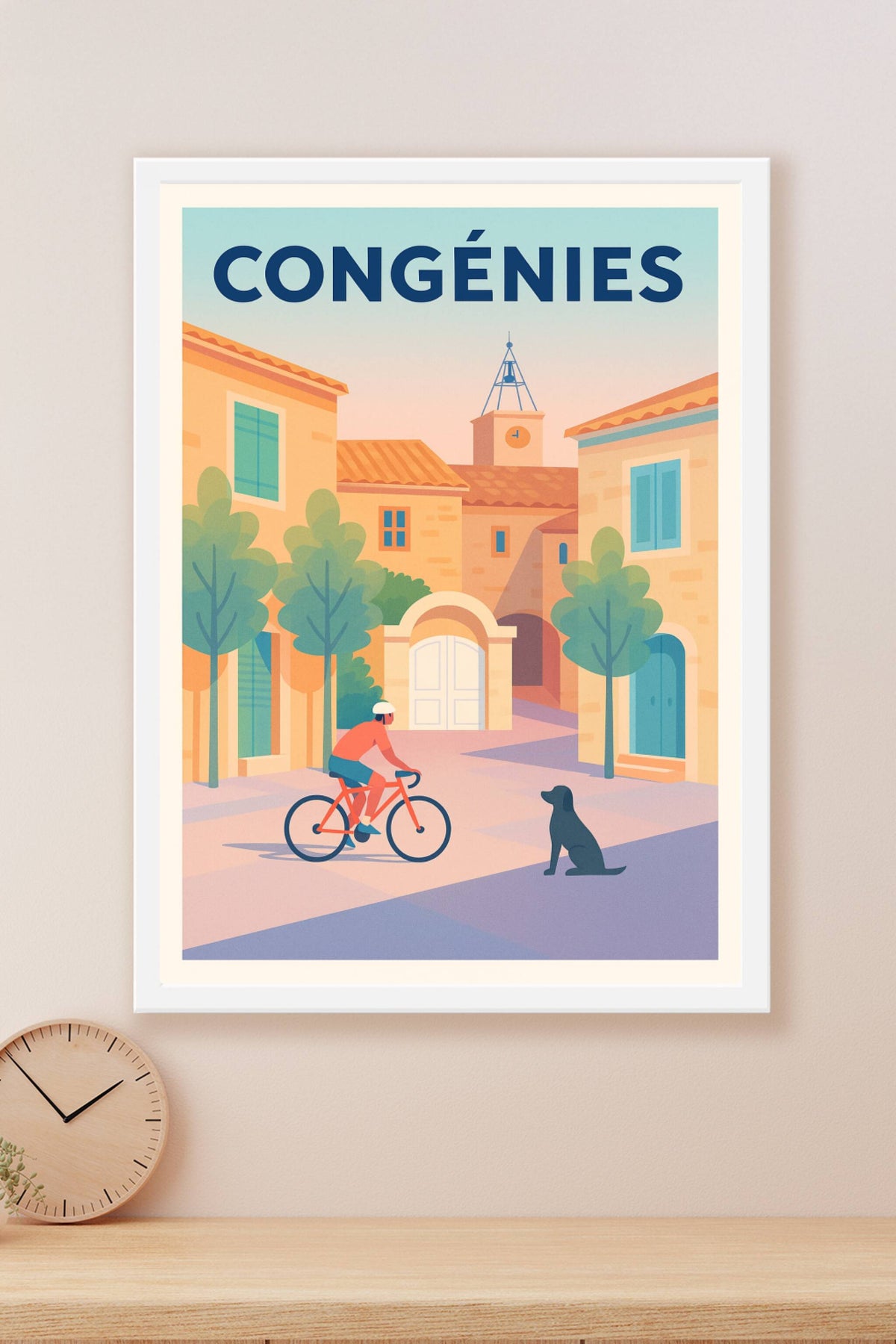 Affiche de Congénies - L'art de vivre à vélo sous le soleil du Sud